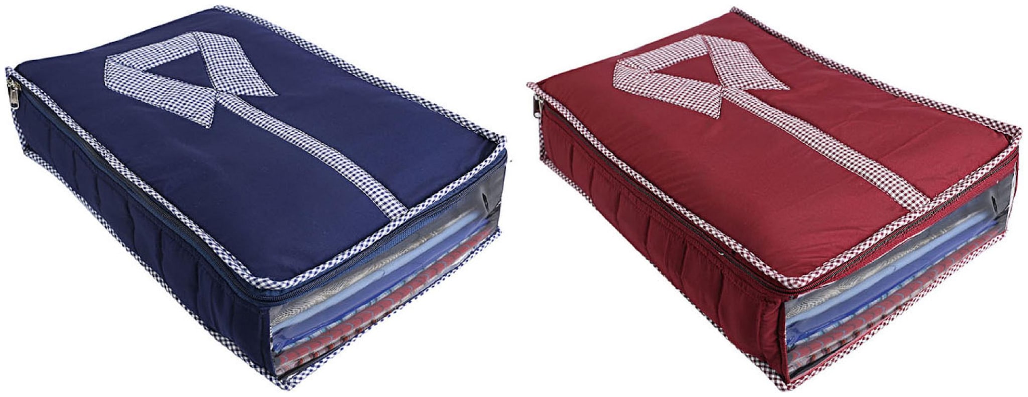 

Kuber Industries 2 pcs Cotton Shirt Cover (Blue Maroon) - CTHH10711