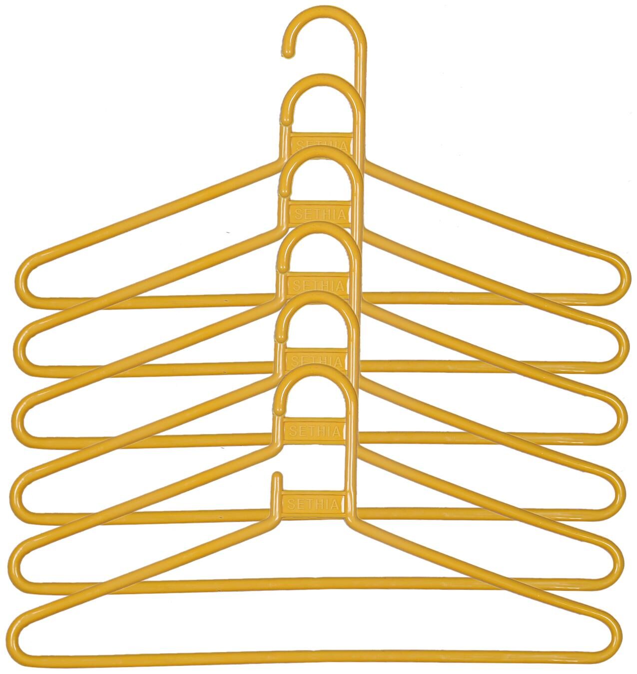 

Kuber Industries Plastic 6 pcs Hanger Set for wardrobe (Yellow) CTHH19538