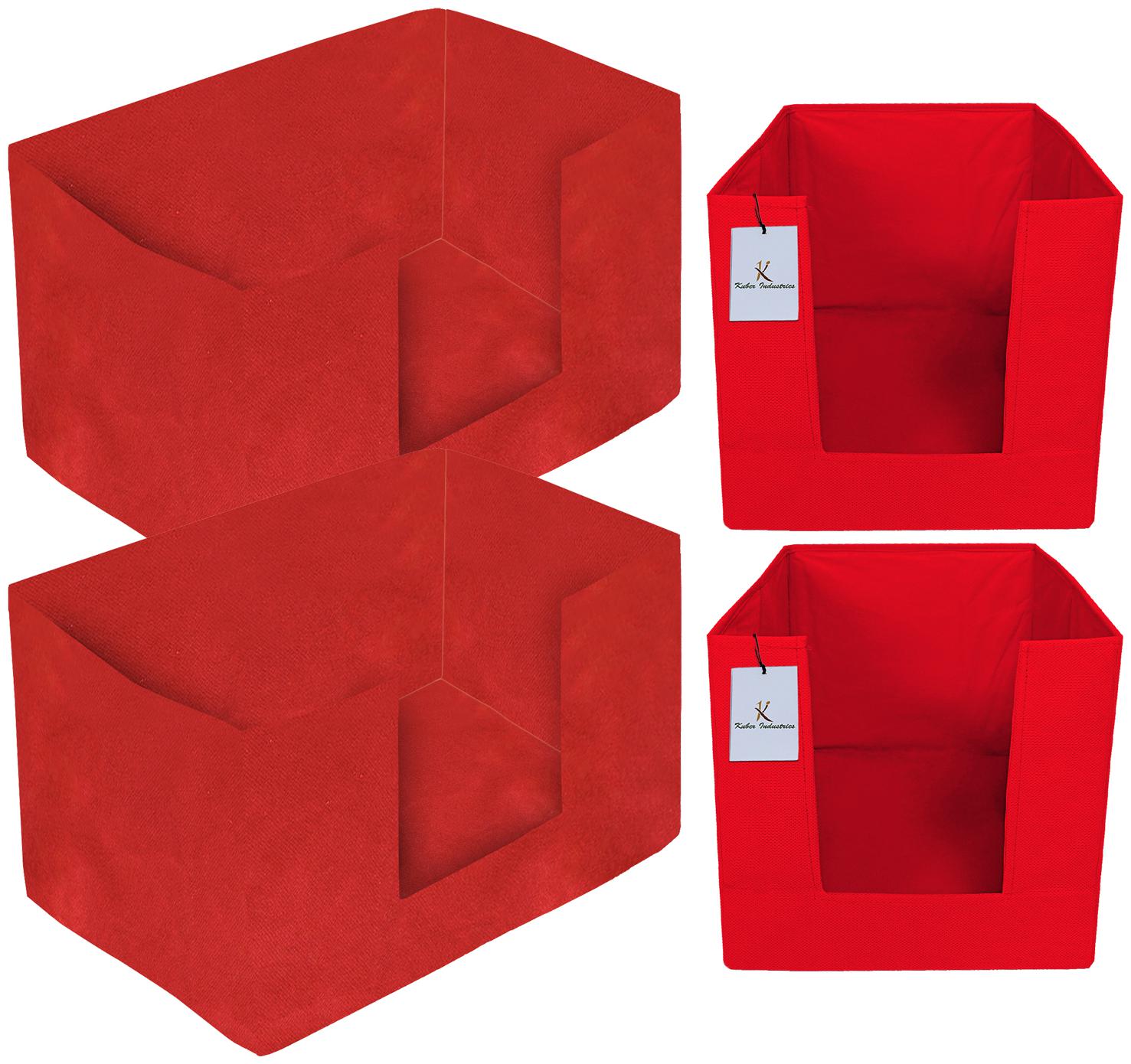 

Kuber Industries Non Woven 2 pc Shirt Stacker And 2 pc Foldable Rectangle Cloth Saree Stacker Cloth Wardrobe Organizer Wardrobe Organizer (Red) - CTHH17684