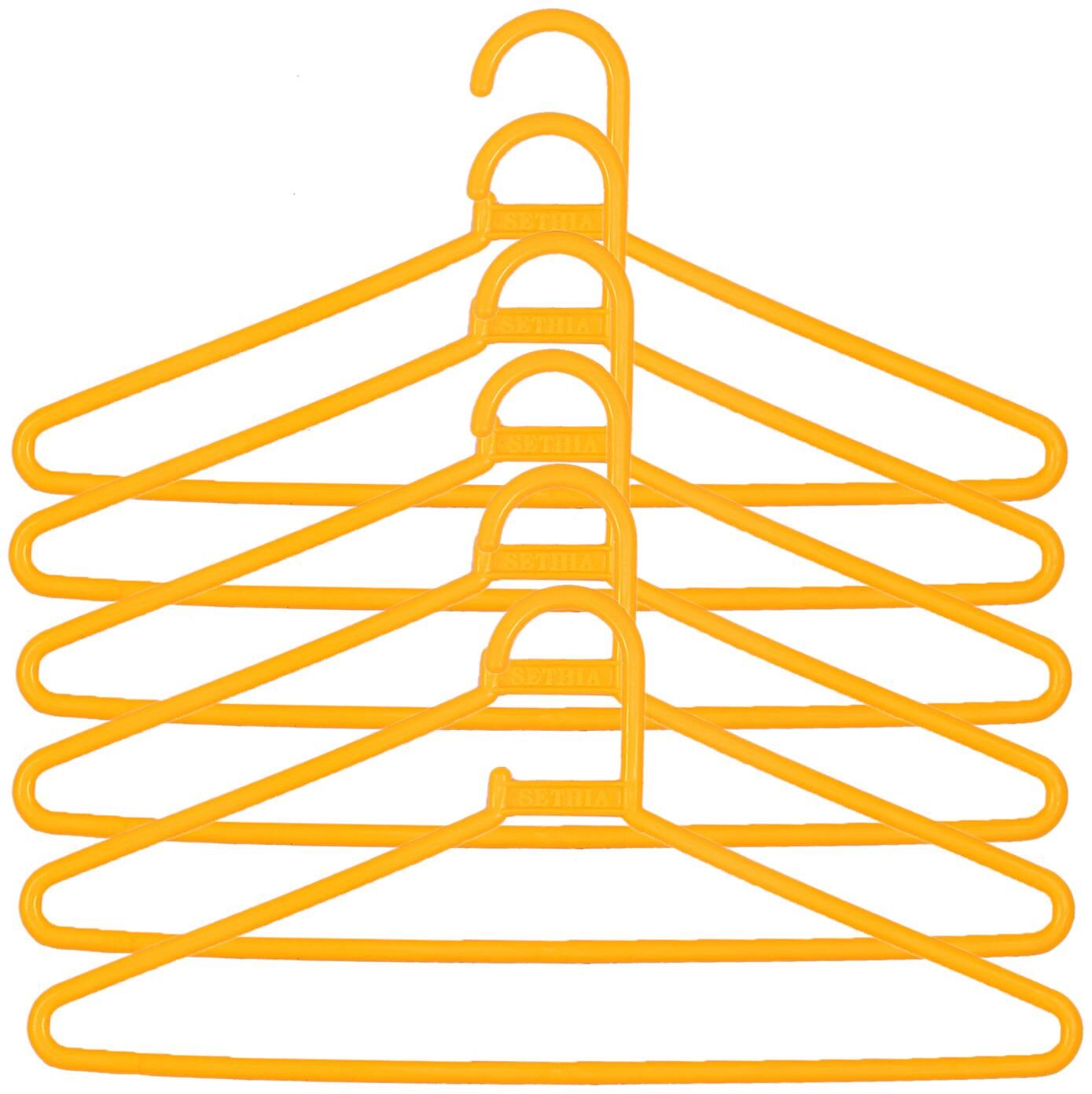 

Kuber Industries Plastic 6 pcs Hanger Set for wardrobe (Yellow) CTHH10971
