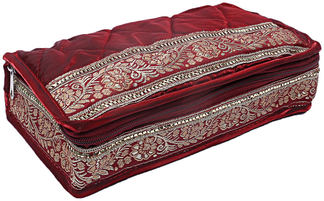 

Kuber Industries Satin Jewellery Kit (Maroon) -CTLTC10531 CTHH12004