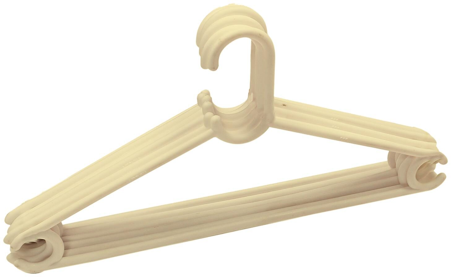 

Kuber Industries Plastic 6 pcs Hanger Set for Wardrobe (Cream)- CTHH13008