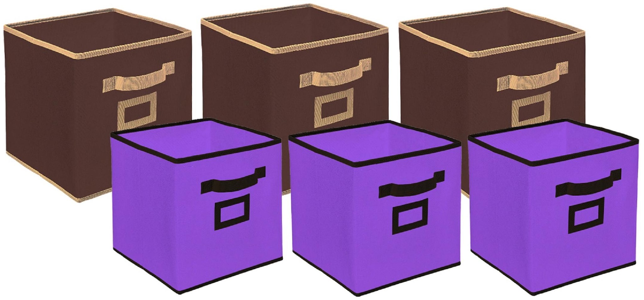 

Kuber Industries Non Woven 6 pcs Small Large Foldable Storage Organiser Cubes Boxes (Coffee Purple) - CTHH17086