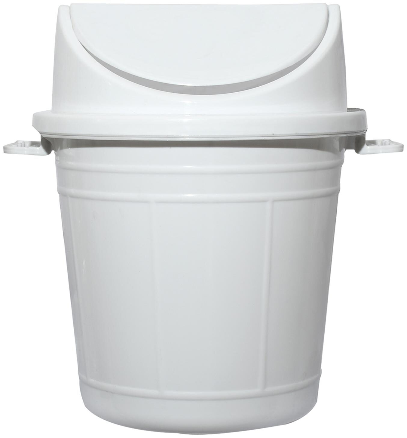 

Kuber Industries Plastic Swing Lid Garbage Waste Dustbin for Home Office Factory 30 L Large Size (White) - CTHH18087