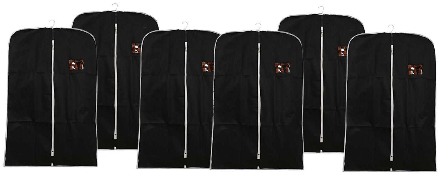 

Kuber Industries 6 pcs Non Woven Coat Blazer Cover (Black) CTHH10108