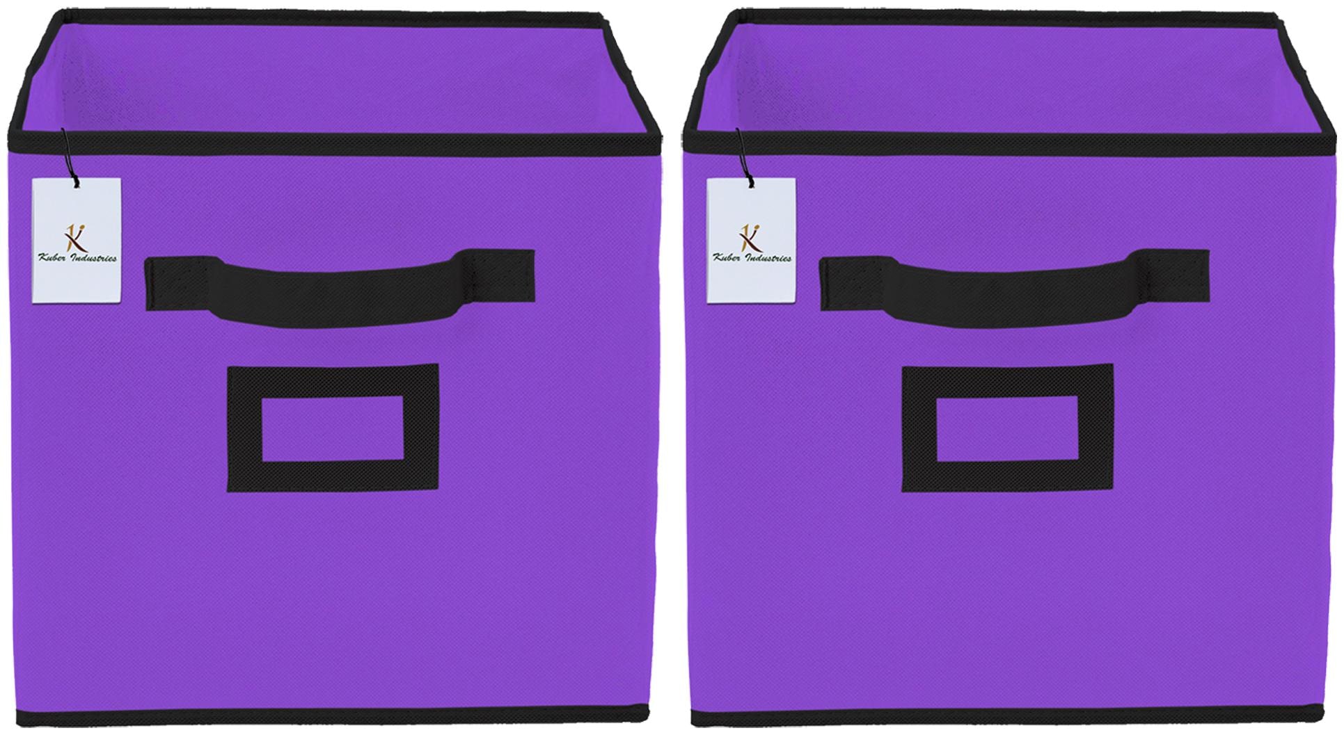 

Kuber Industries Non Woven 2 pcs Small Foldable Storage Organiser Cubes Boxes (Purple) - CTHH16872