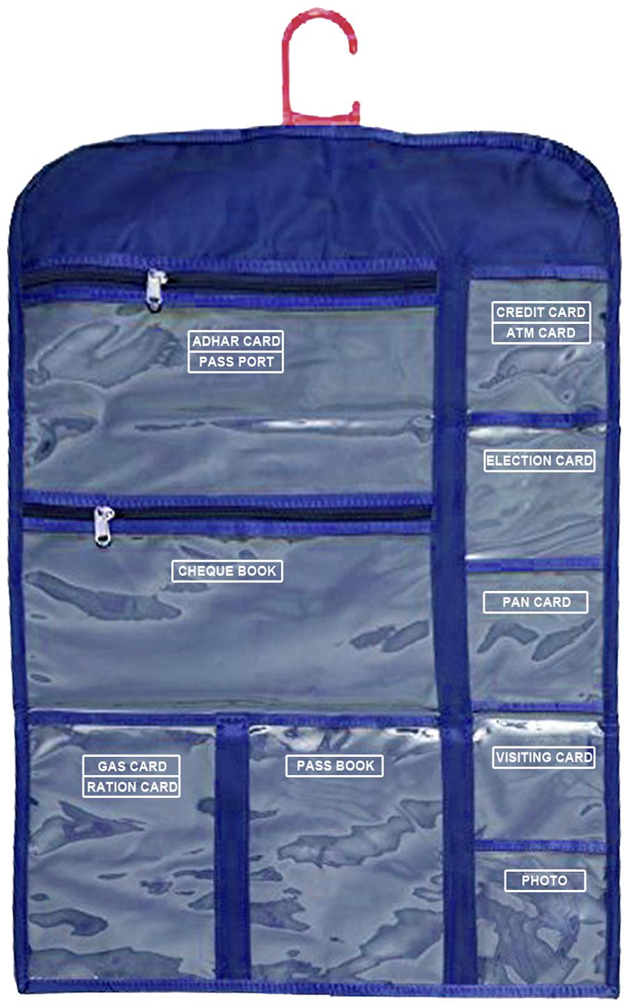 

Kuber Industries Multi Utility Wall Hanging For Document Organizer Passport Aadhar Voter Id Document Holder (Blue) - CTHH14742