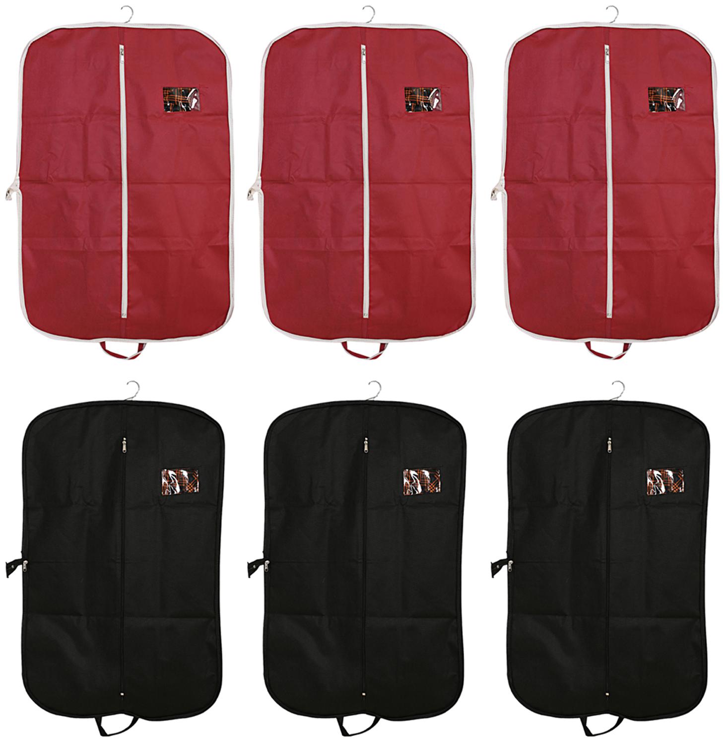 

Kuber Industries 6 pcs Foldable Non Woven Coat Blazer Cover (Black Maroon) CTHH10129