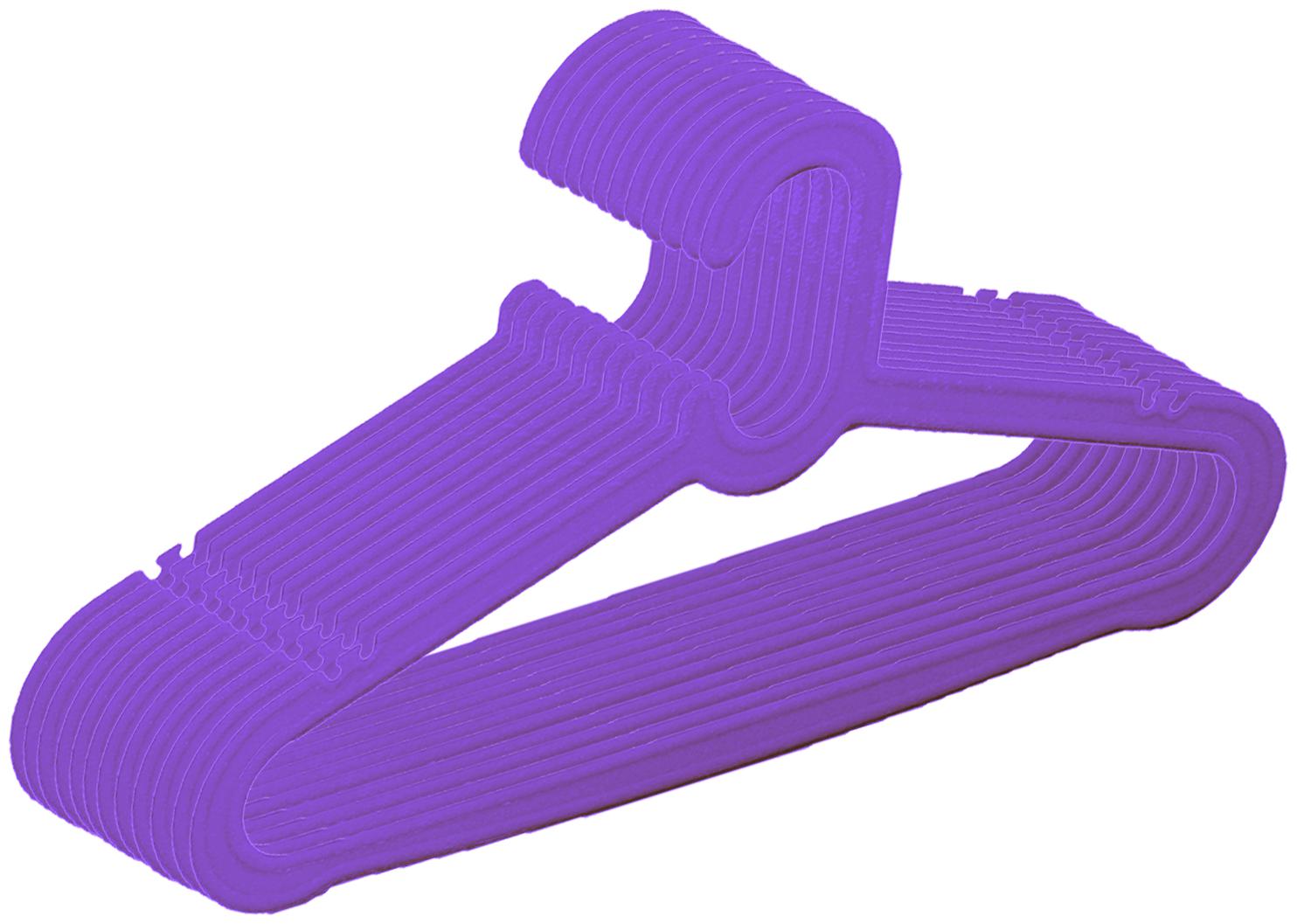 

Kuber Industries Plastic 12 pcs Hanger Set for Wardrobe (Purple)- CTHH12988