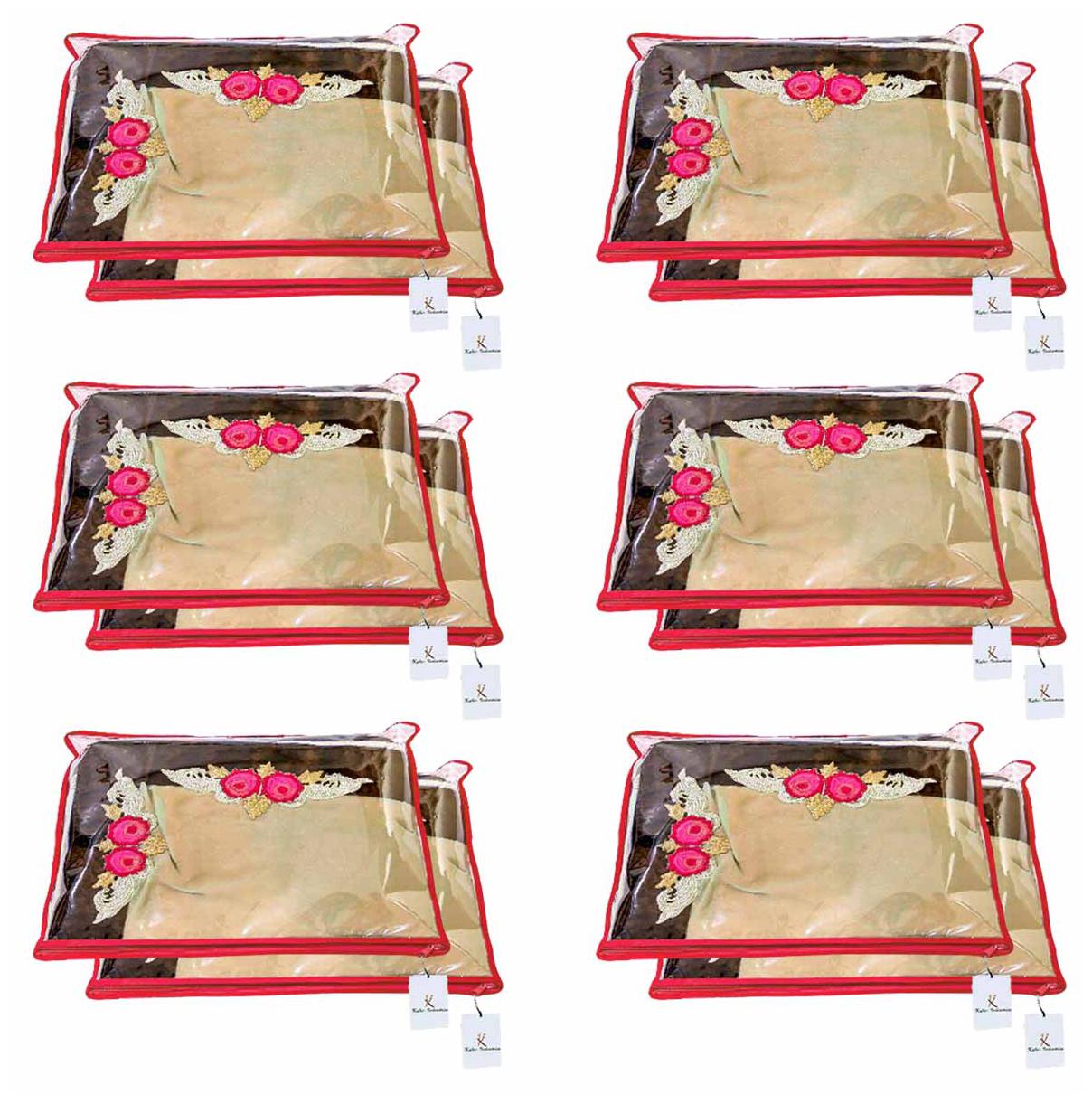 

Kuber Industries Non Woven Single Packing Saree Cover 12 pcs Set (Red) CTHH11661