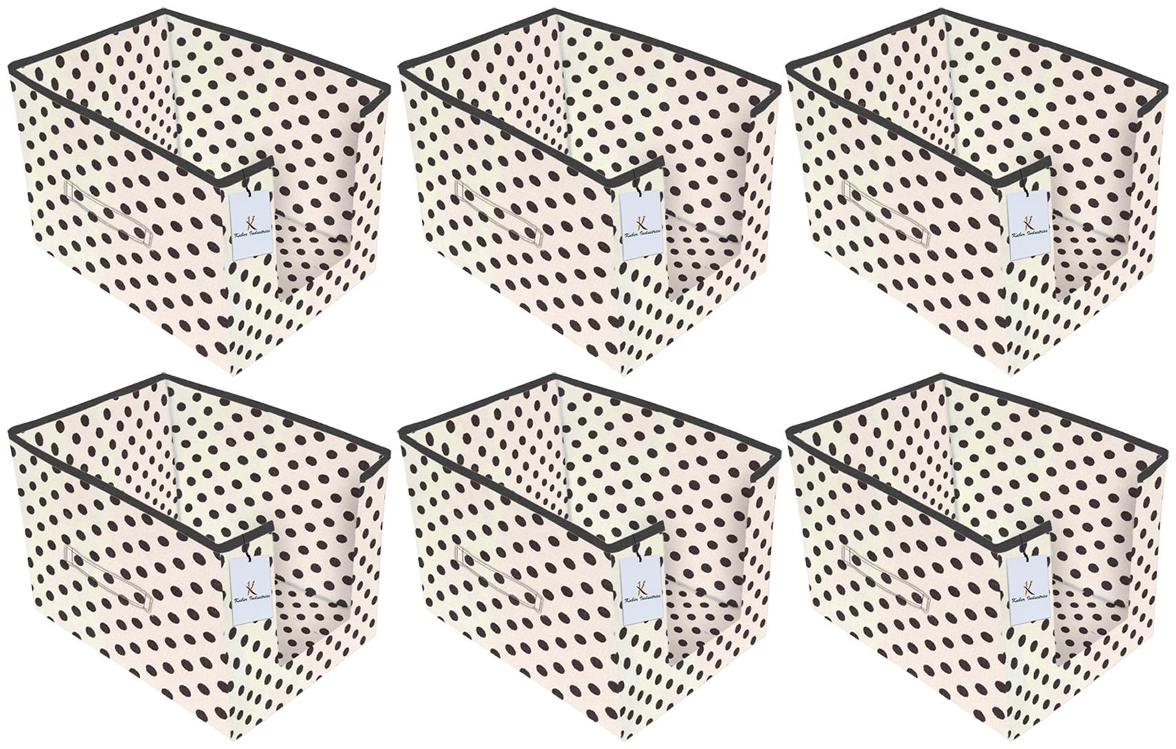

Kuber Industries Polka Printed 6 pc Non Woven Shirt Stacker Wardrobe Organizer Set (Ivory)- CTHH16812