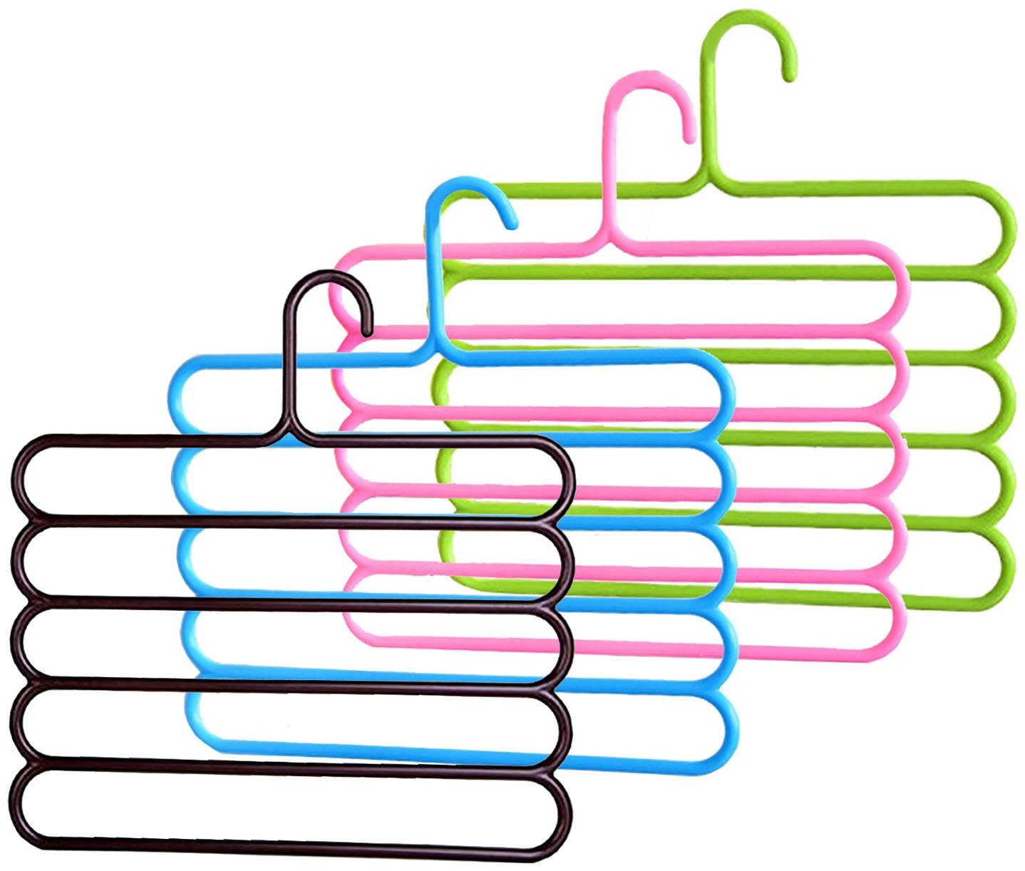 

Kuber Industries Plastic 4 pcs Multi-purpose Hangers for Wardrobe (Multi) CTHH10229