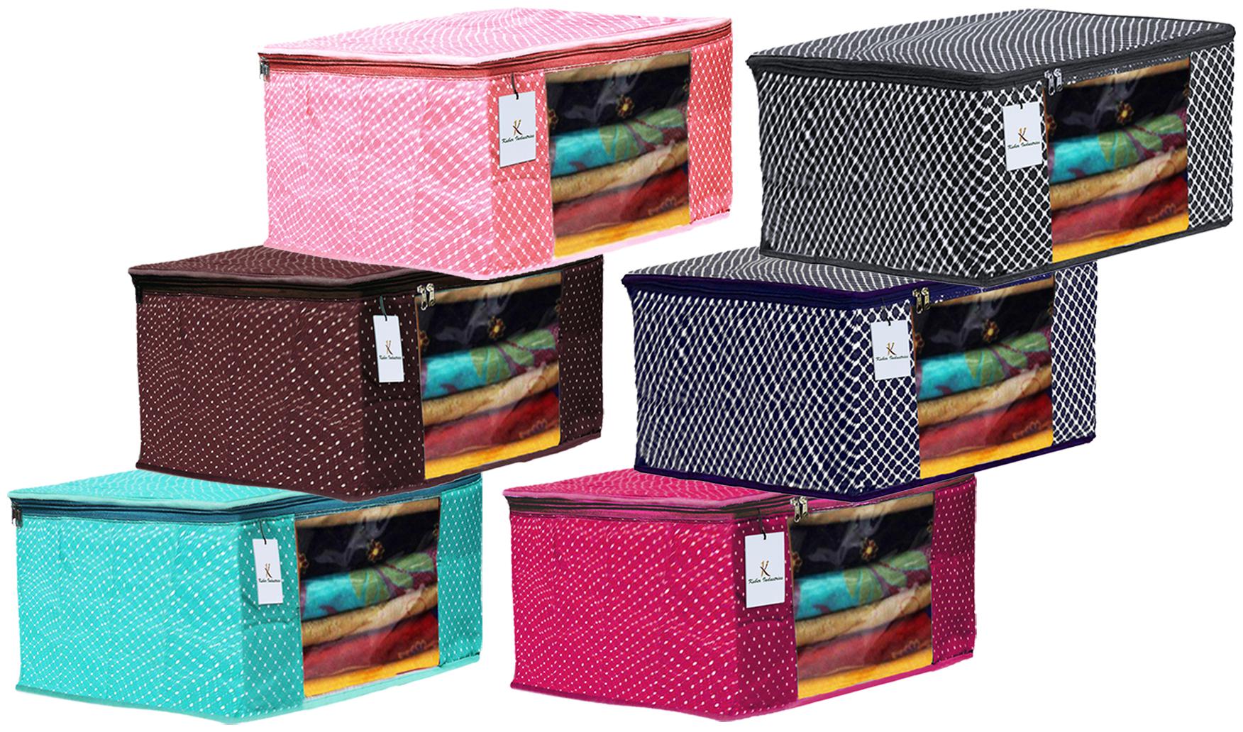 

Kuber Industries Polka Dots 6 pcs Cotton 3 Layered Quilted Saree Cover (Green Brown Peach Rani Blue Black) - CTHH14984