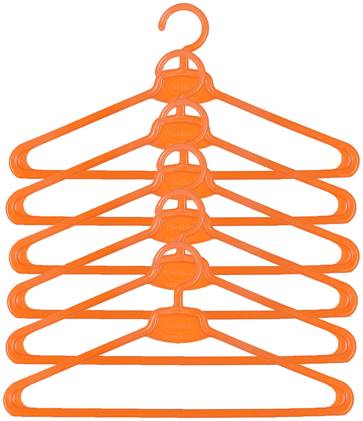 

Kuber Industries Plastic 6 pcs Hanger Set for wardrobe (Orange) CTHH10940