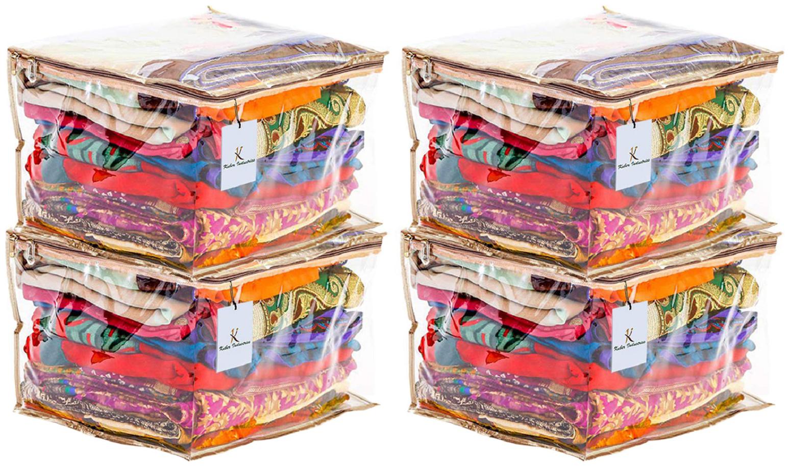 

Kuber Industries PVC Saree Cover with Capacity of 10-15 Sarees Set of 4 pcs CTHH11719