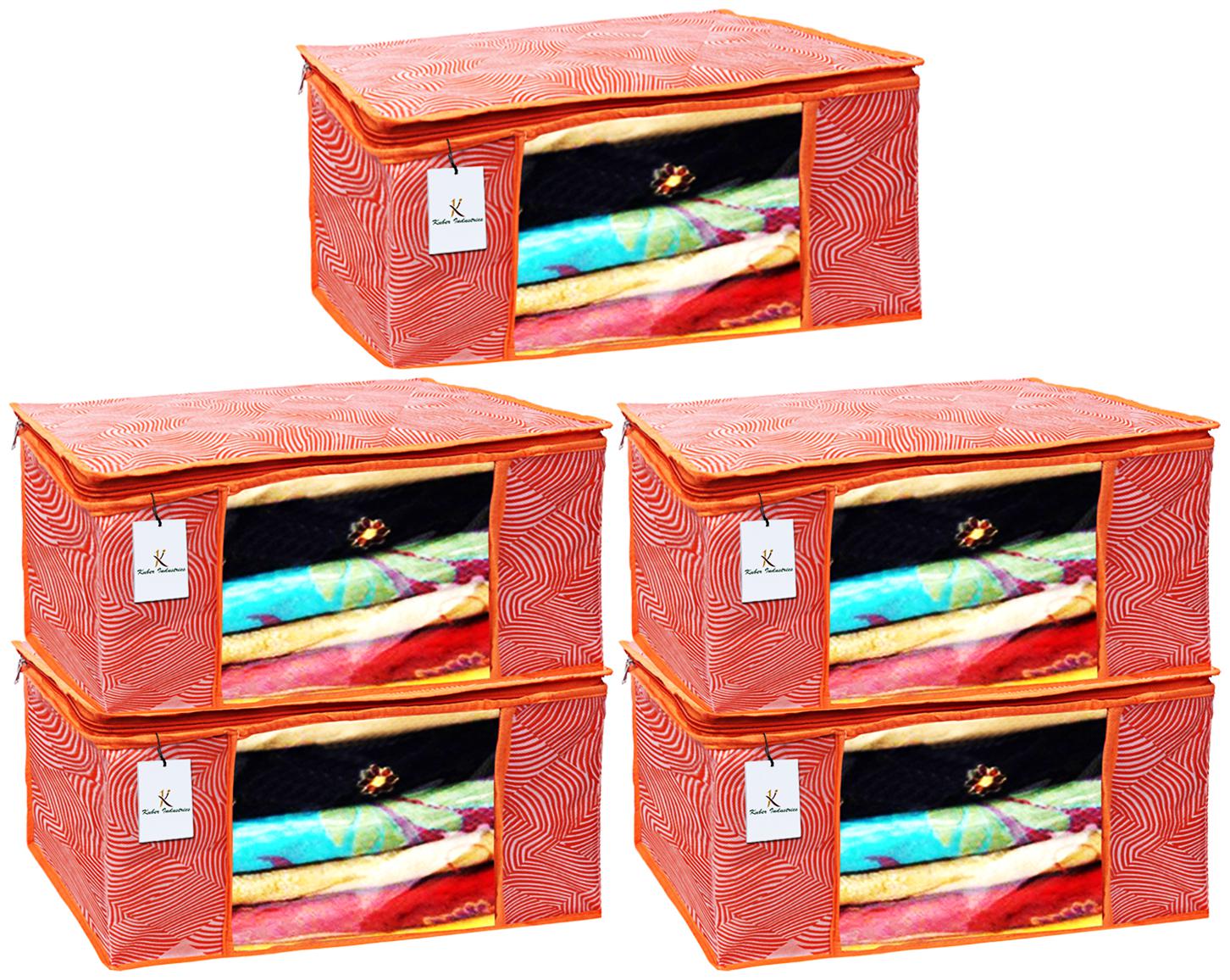 

Kuber Industries Leheriya Design 5 pc Non Woven Saree Cover Large Orange - CTHH11941
