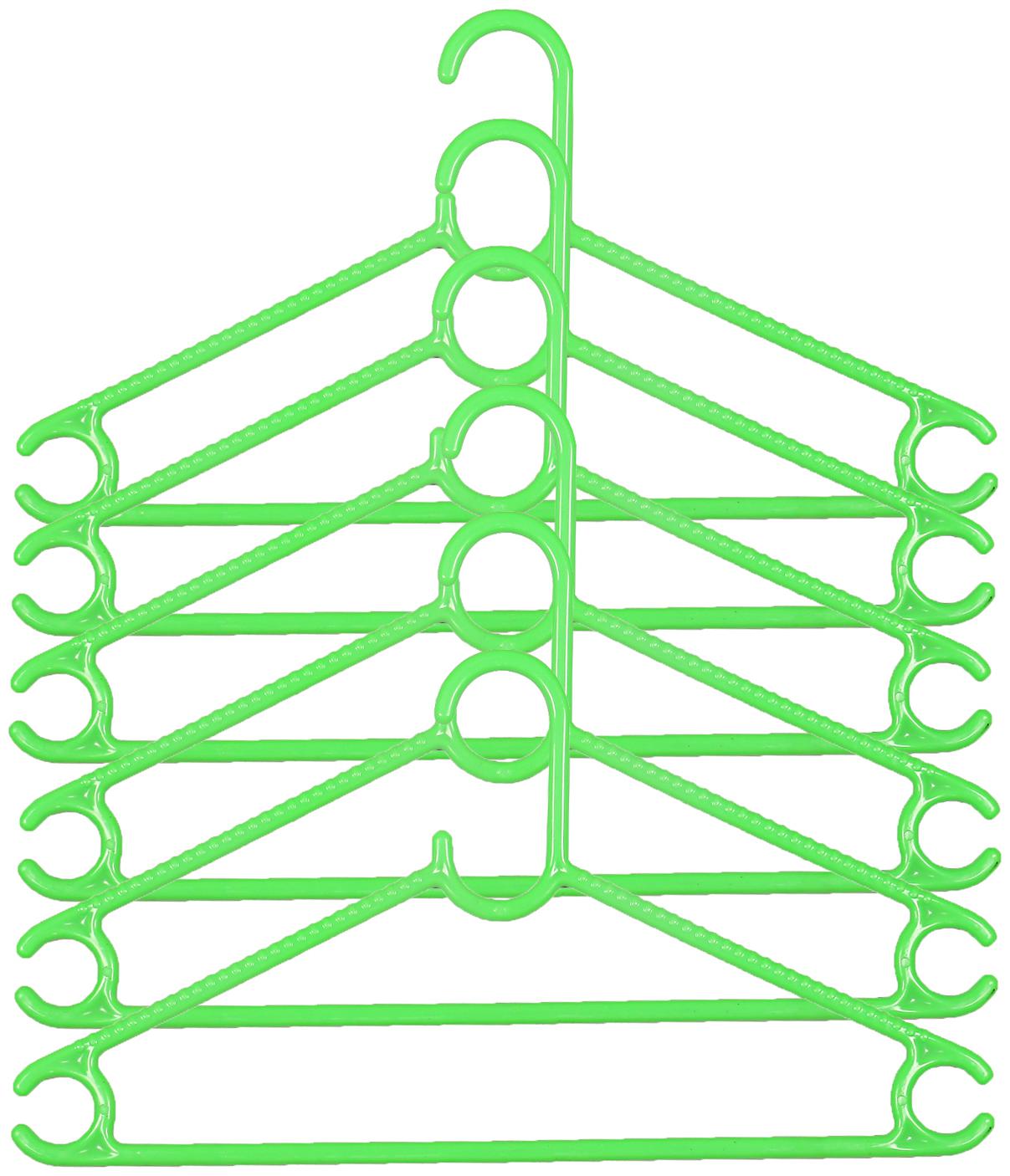 

Kuber Industries Plastic 6 pcs Hanger Set for wardrobe (Green) CTHH11024