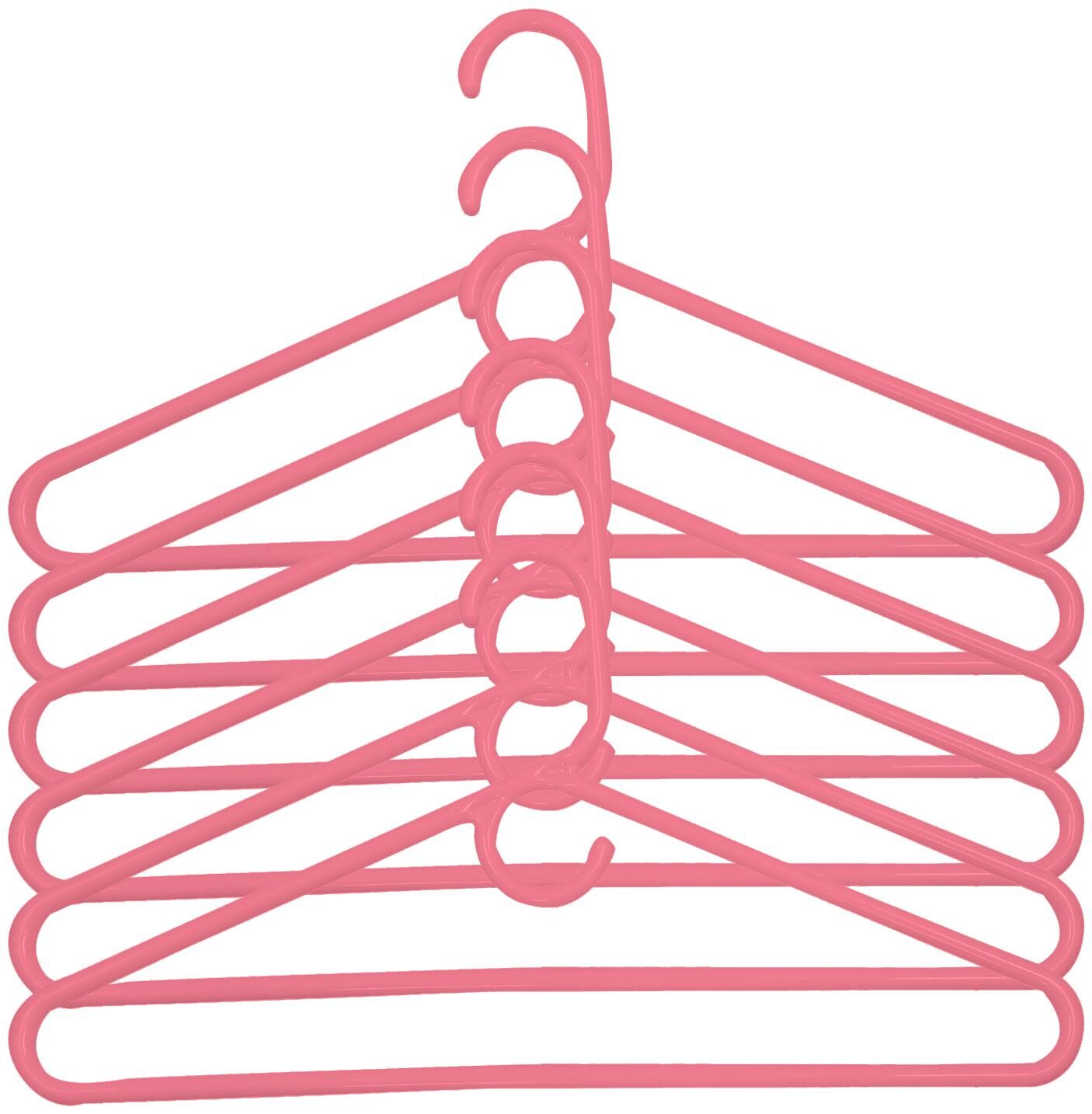 

Kuber Industries Plastic 6 pcs Hanger Set for Wardrobe (Pink)- CTHH22368