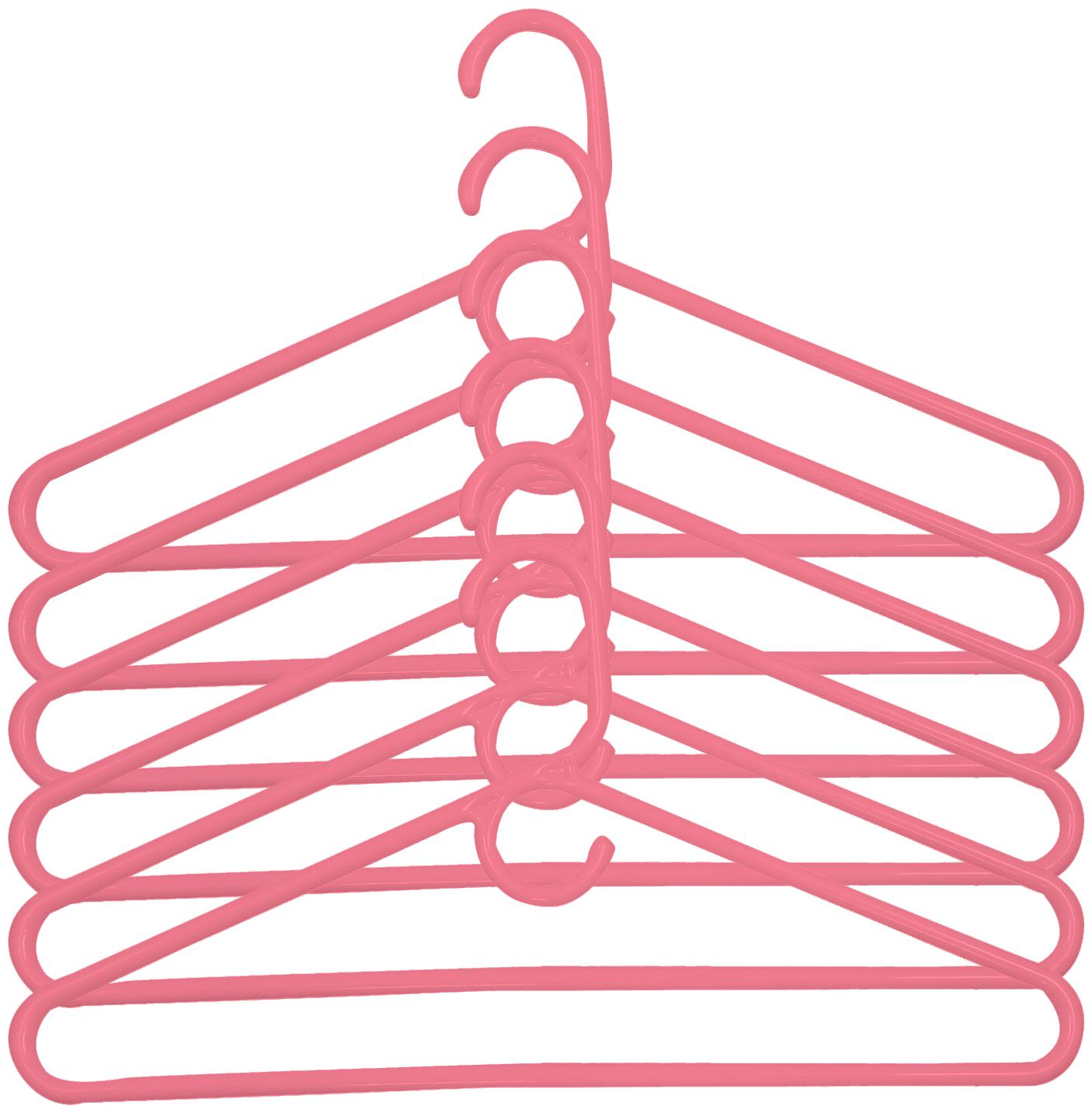 

Kuber Industries Plastic 6 pcs Hanger Set for Wardrobe (Pink)- CTHH12958