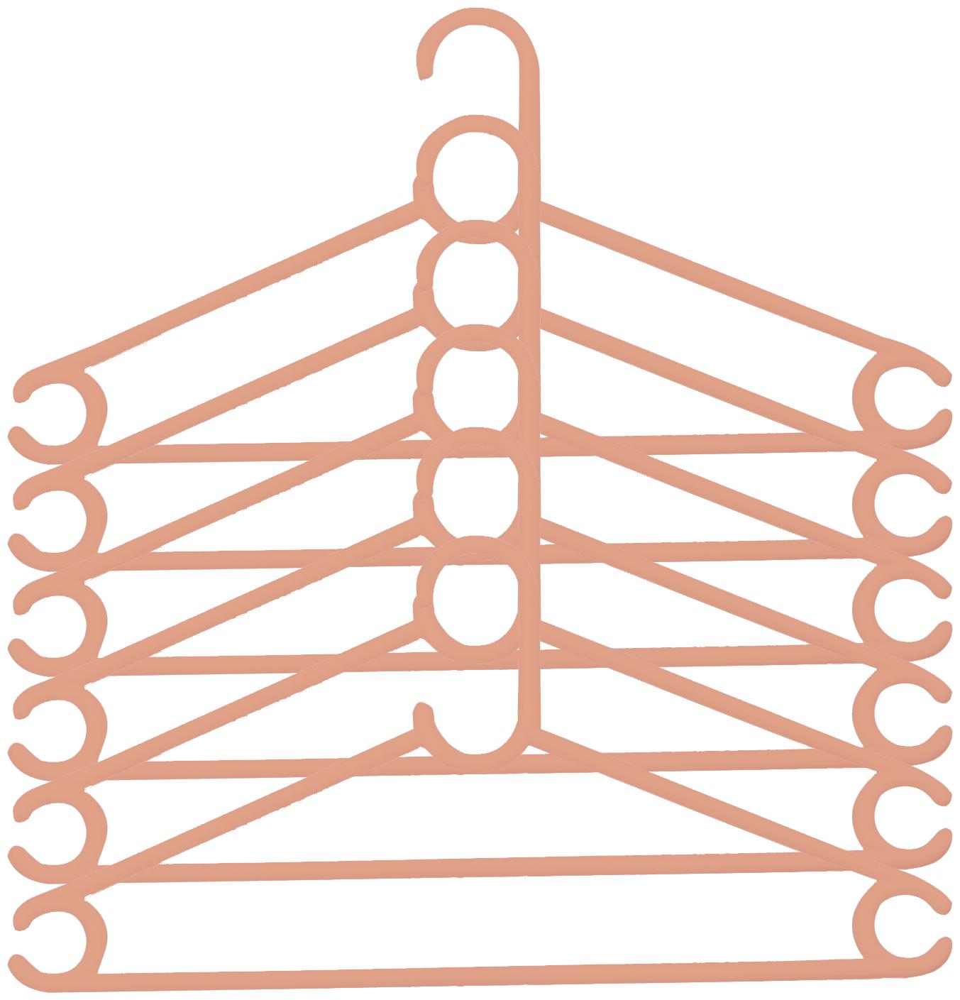 

Kuber Industries Plastic 6 pcs Hanger Set for Wardrobe (Brown)- CTHH22423
