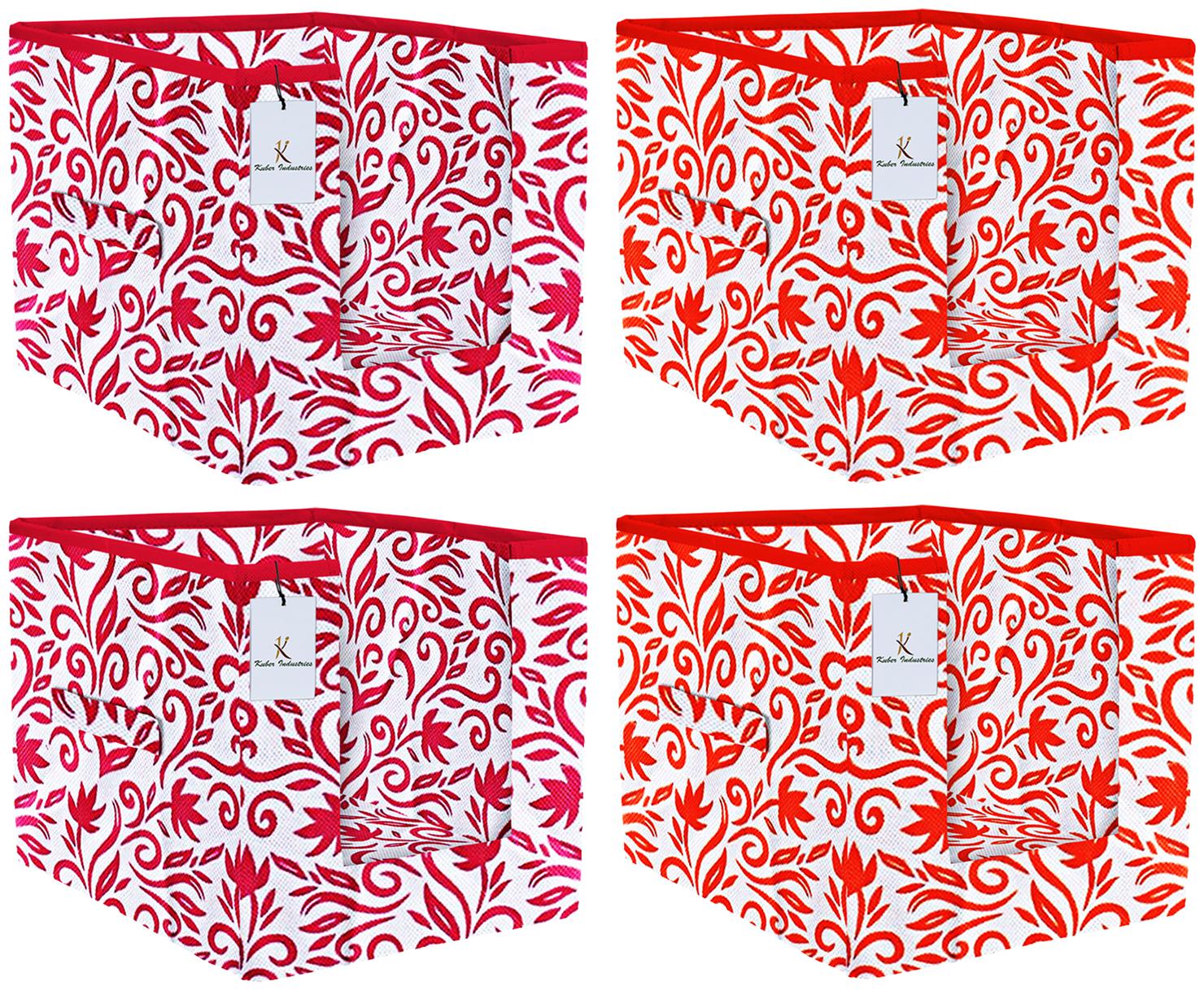 

Kuber Industries Leaf Printed 4 pc Non Woven Shirt Stacker Wardrobe Organizer Set (Pink Red) - CTHH16789