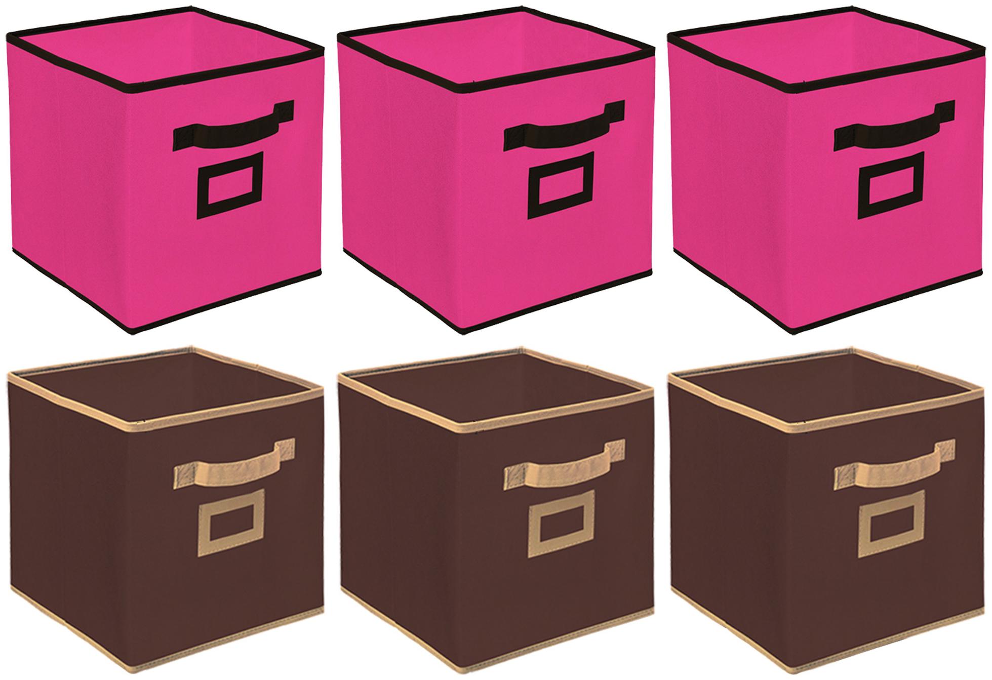 

Kuber Industries Non Woven 6 pcs Small Foldable Storage Organiser Cubes Boxes (Coffee Pink) - CTHH16917