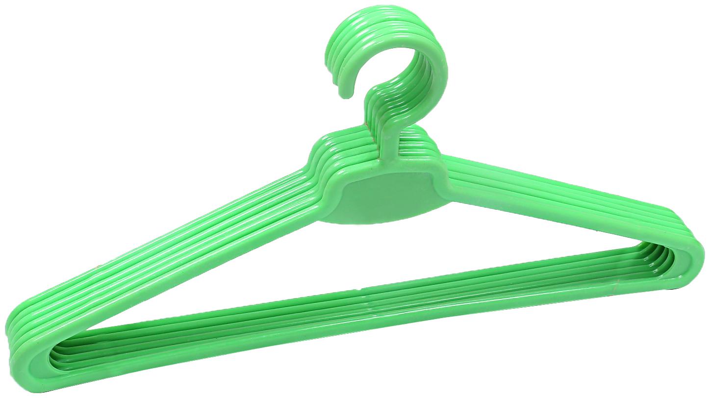 

Kuber Industries Plastic 6 pcs Hanger Set for wardrobe (Green) CTHH10933