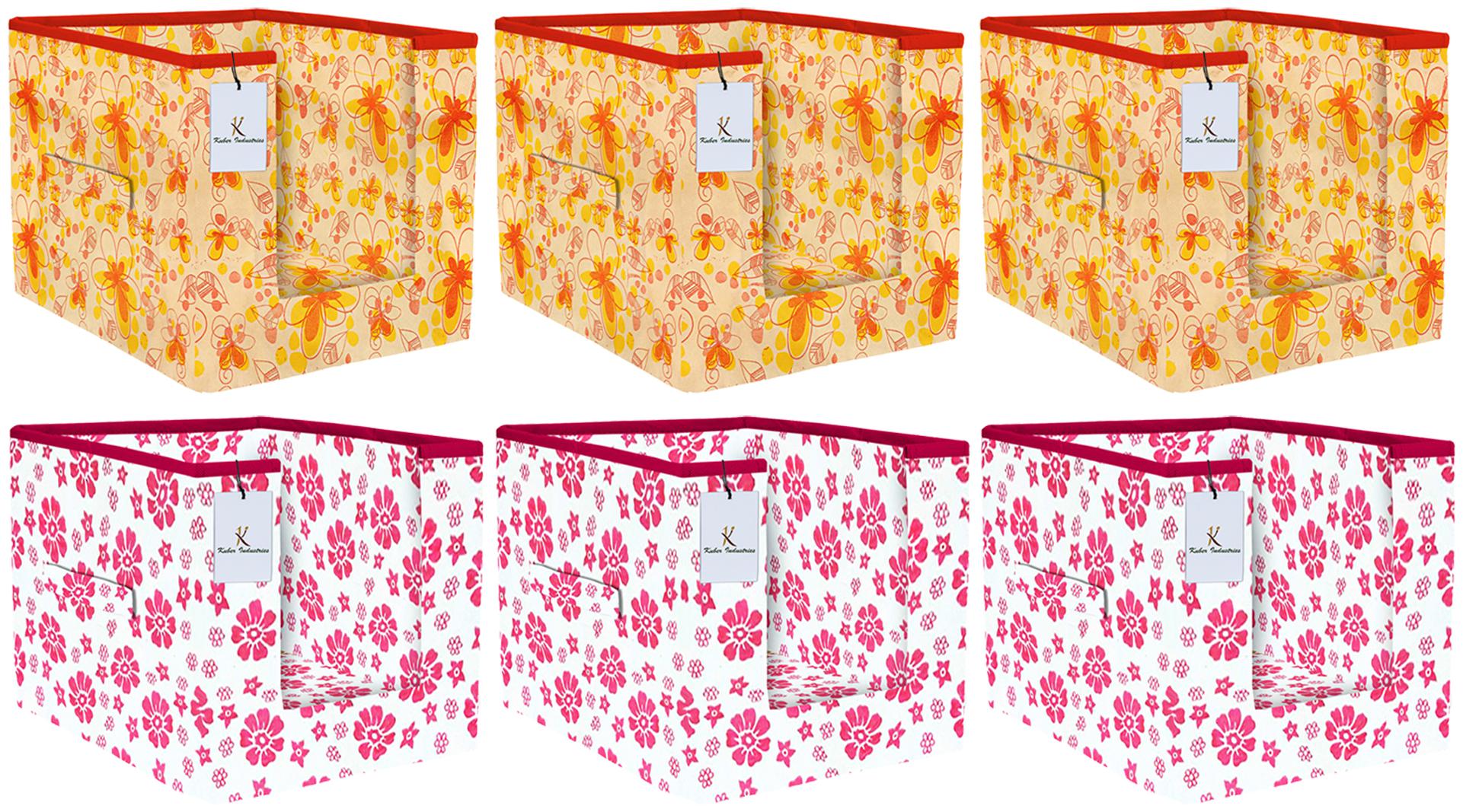 

Kuber Industries Flower Printed 6 pc Non Woven Shirt Stacker Wardrobe Organizer Set (Pink Ivory Red) - CTHH16744