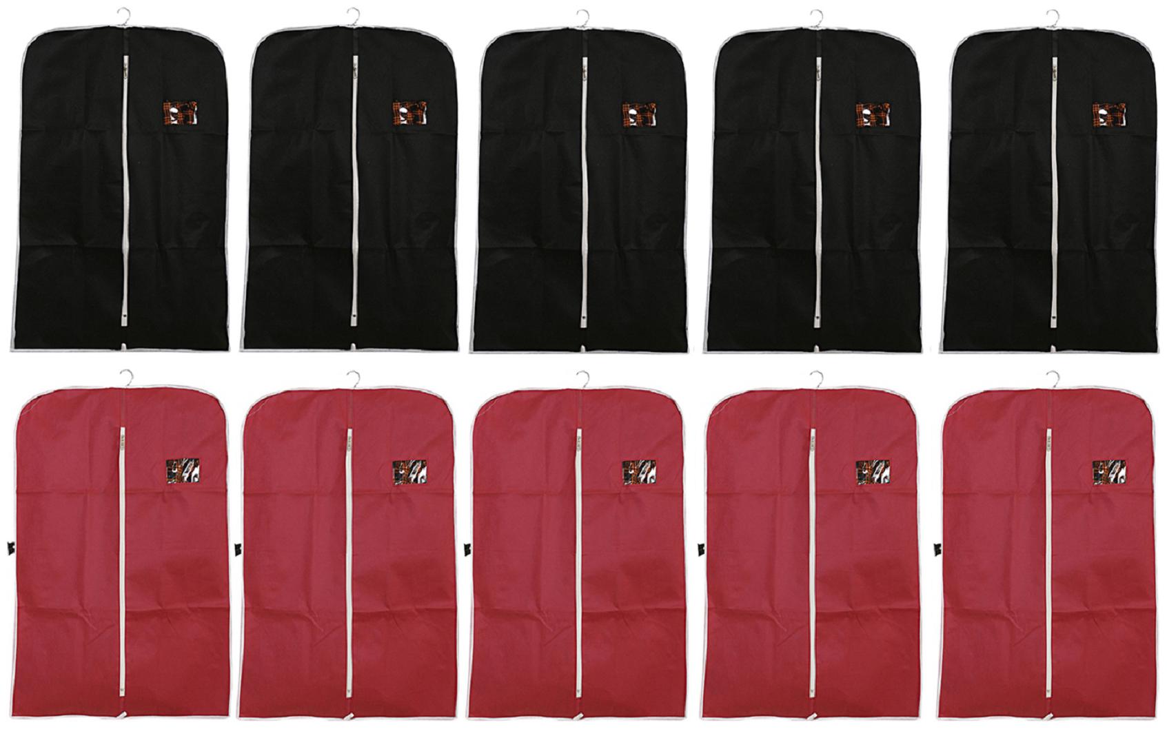 

Kuber Industries 10 pcs Non Woven Coat Blazer Cover (Black Maroon) CTHH10153