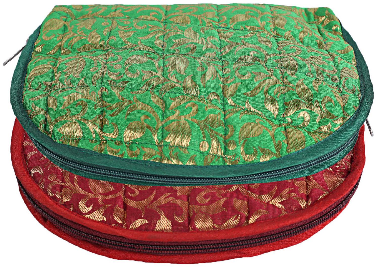 

Kuber Industries Cotton 2 pcs Jewellery Kit (Green Maroon) - CTHH18848