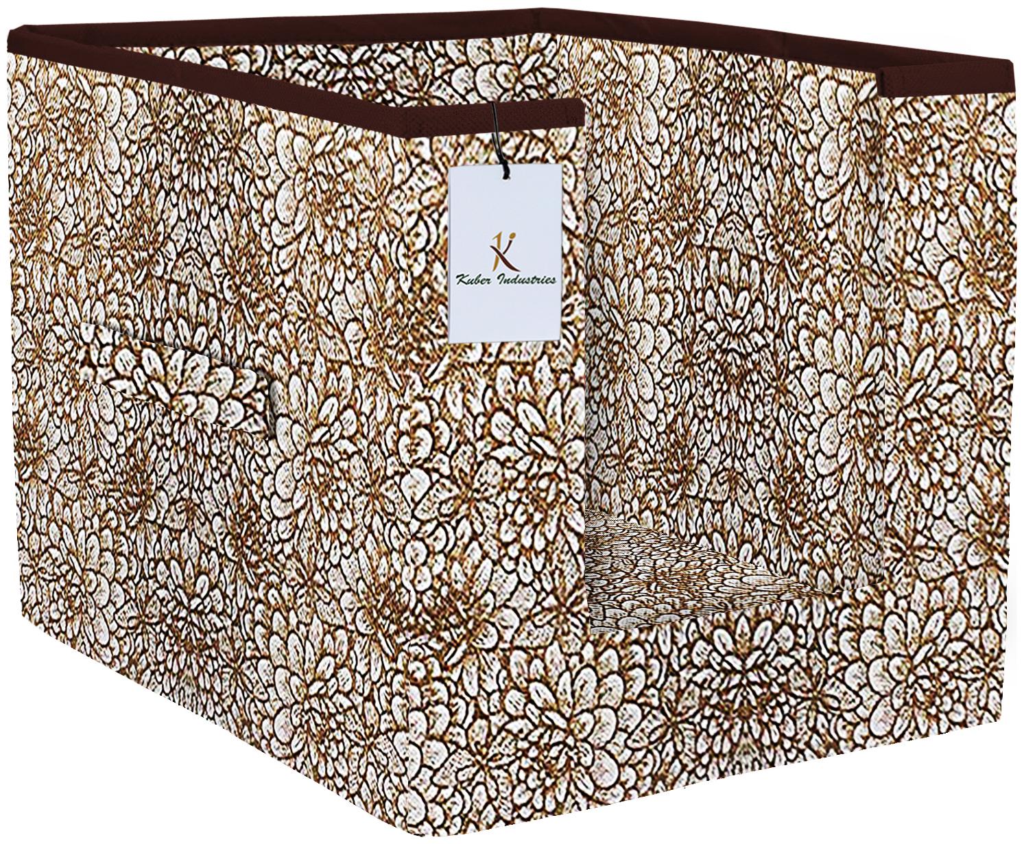 

Kuber Industries Metalic Printed Non Woven Shirt Stacker Wardrobe Organizer Set (Golden Brown) - CTHH16616