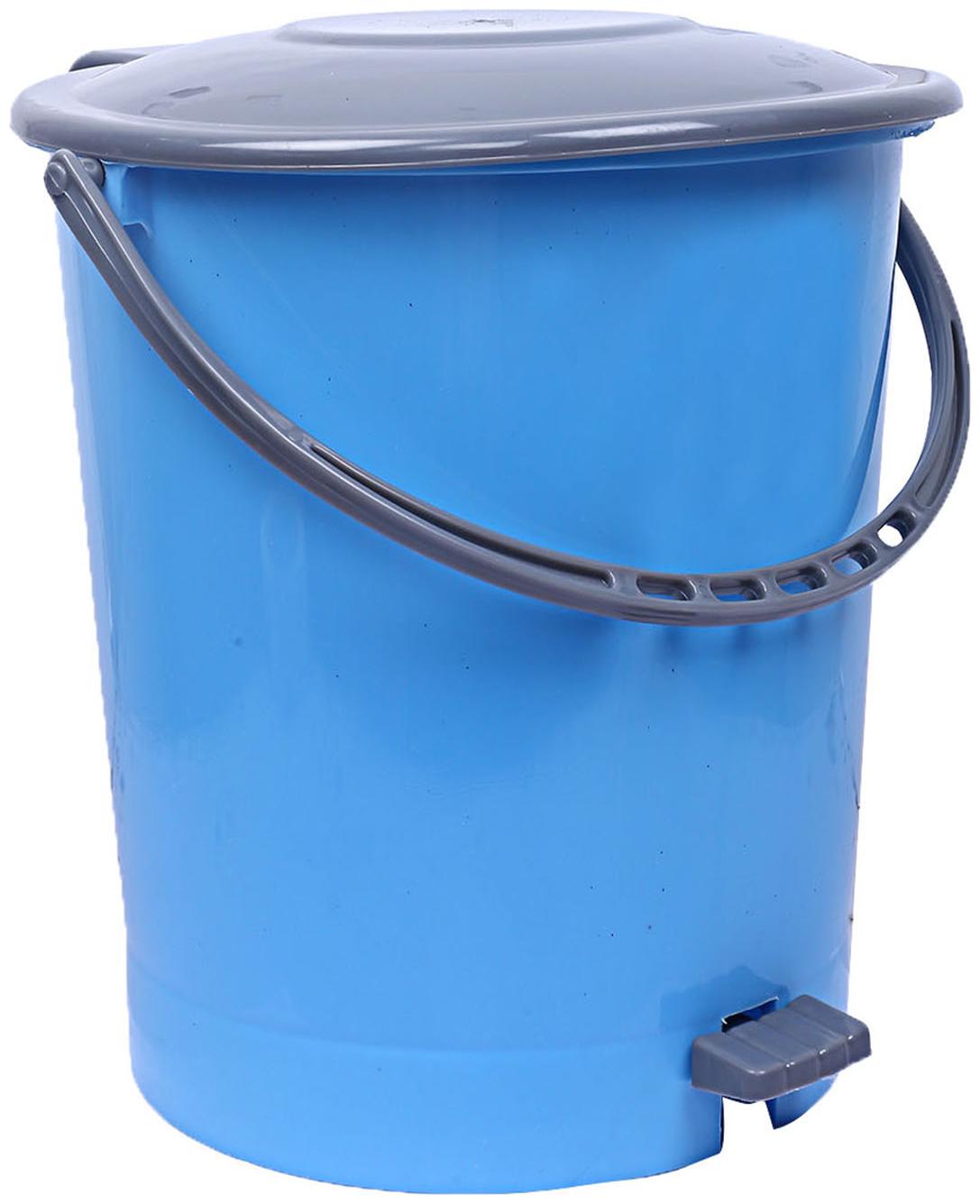 

Kuber Industries Plastic Dustbin Garbage Bin with Handle 10 L(Blue Grey) - CTHH13376