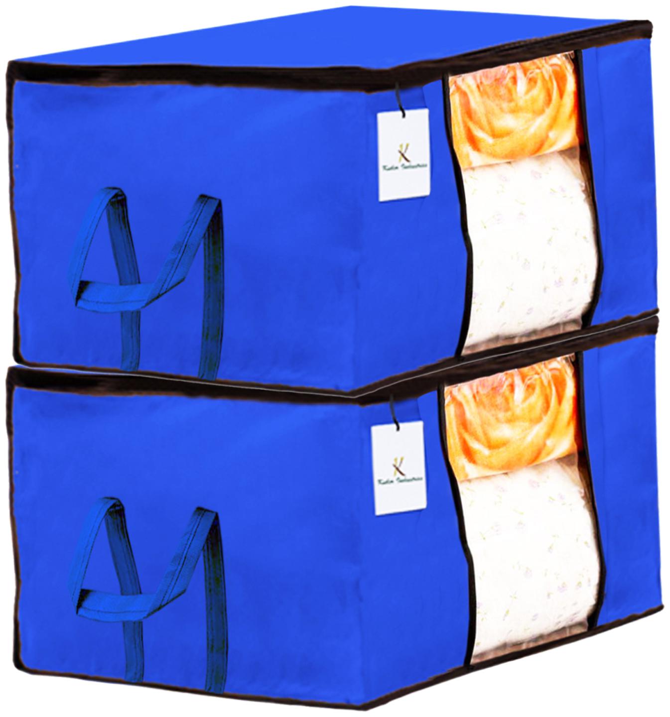 

Kuber Industries Underbed Storage Bag Storage Organiser Blanket Cover Set of 2 - Royal Blue Extra Large Size CTHH14255