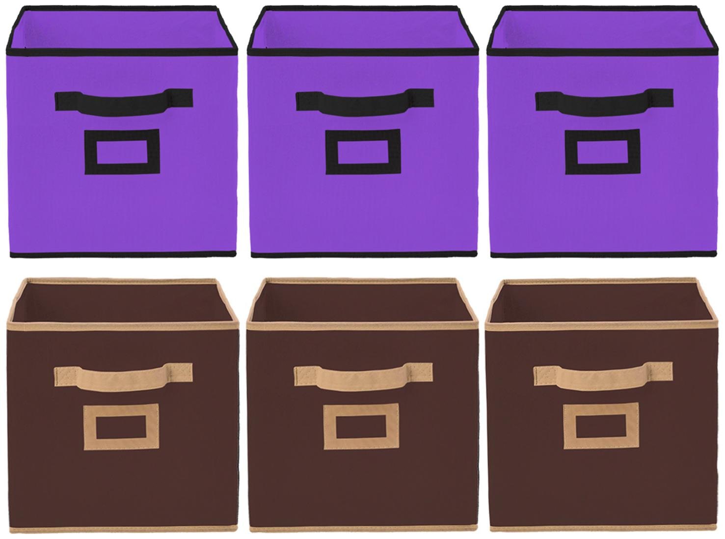 

Kuber Industries Non Woven 6 pcs Small Foldable Storage Organiser Cubes Boxes (Coffee Purple) - CTHH16920