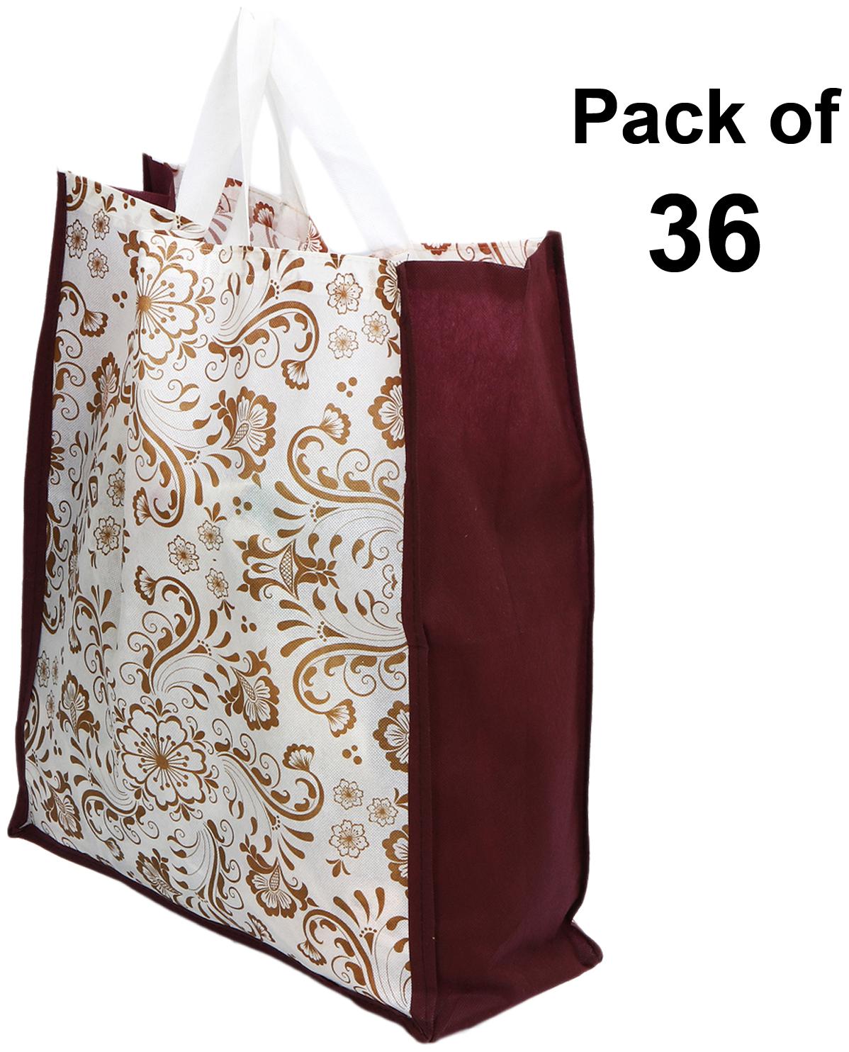 

Kuber Industries 36 pcs Non Woven Eco-Friendly Reusable Multipurpose Shopping Carry Bags (Maroon) - CTHH14593