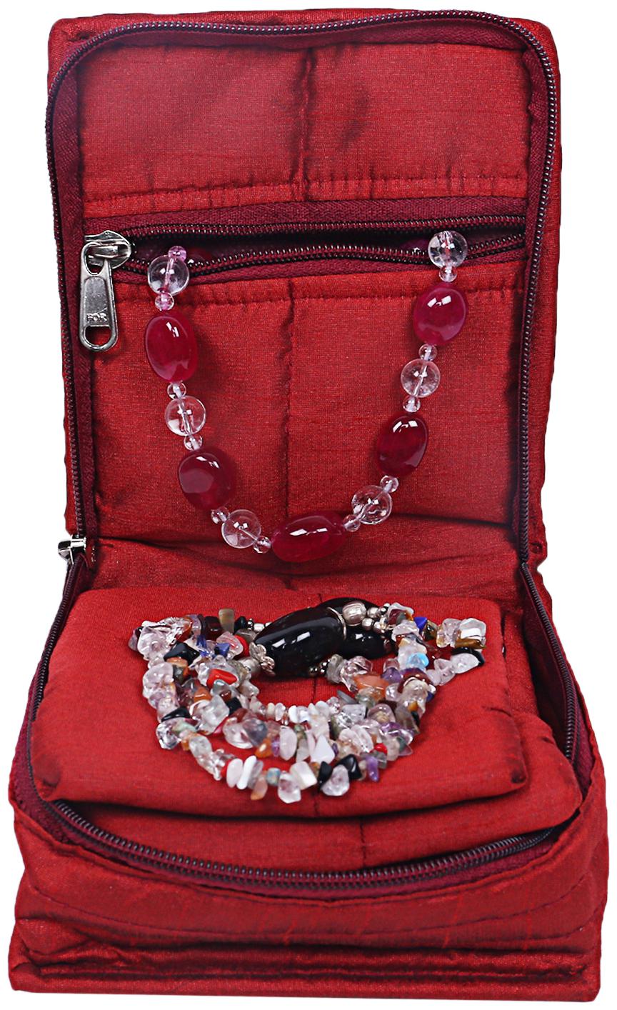 

Kuber Industries Small Bow Design Cotton Jewellery Kit (Maroon)- CTHH22240