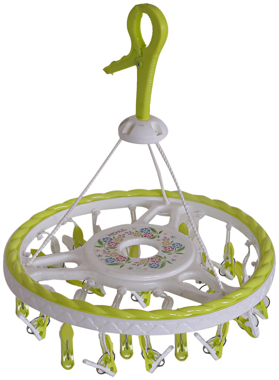 

Kuber Industries Plastic 24 Clips Baby Clothes Hanger (Green) -CTLTC10567 CTHH12040