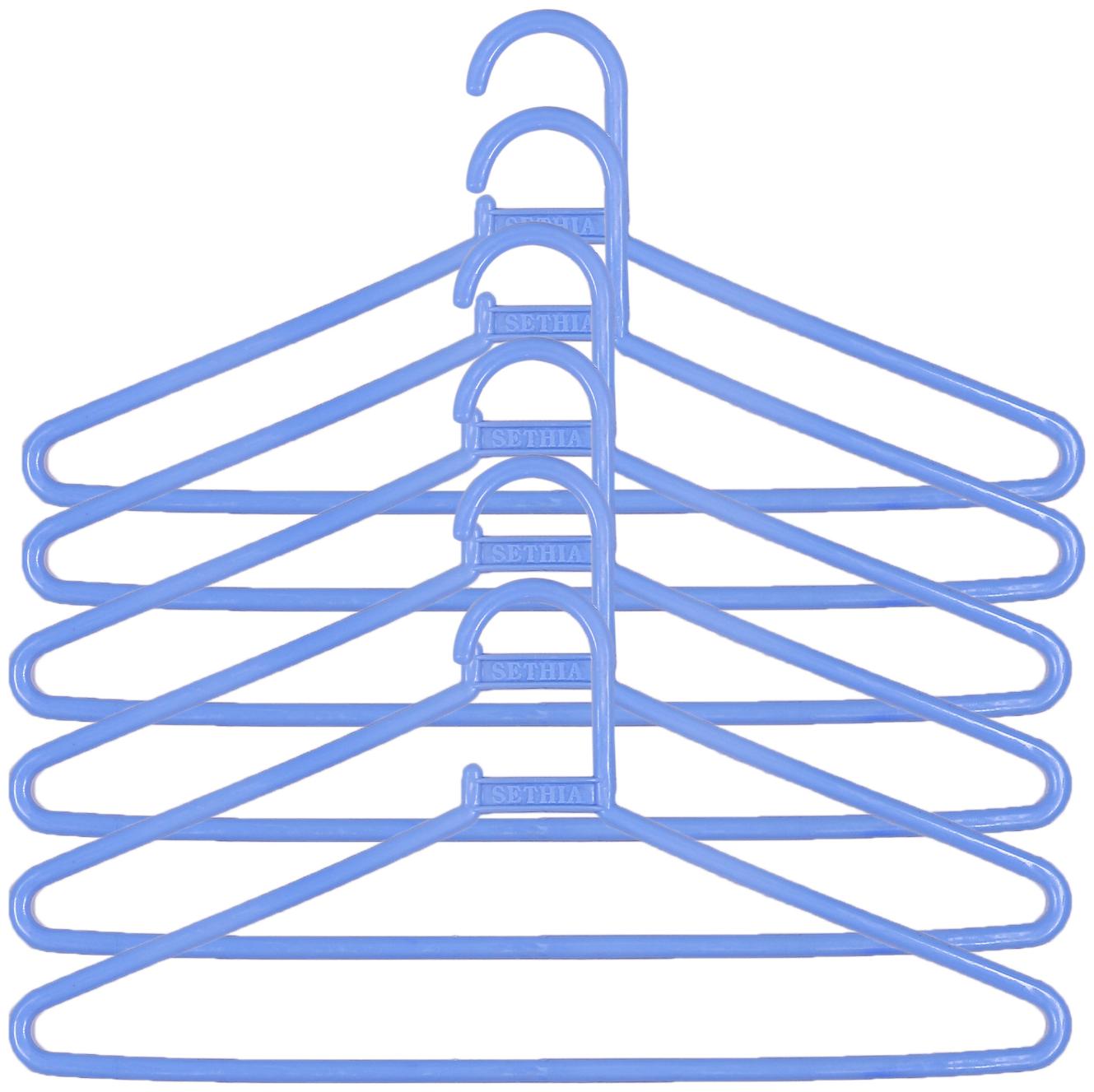 

Kuber Industries Plastic 6 pcs Hanger Set for wardrobe (Blue) CTHH10959