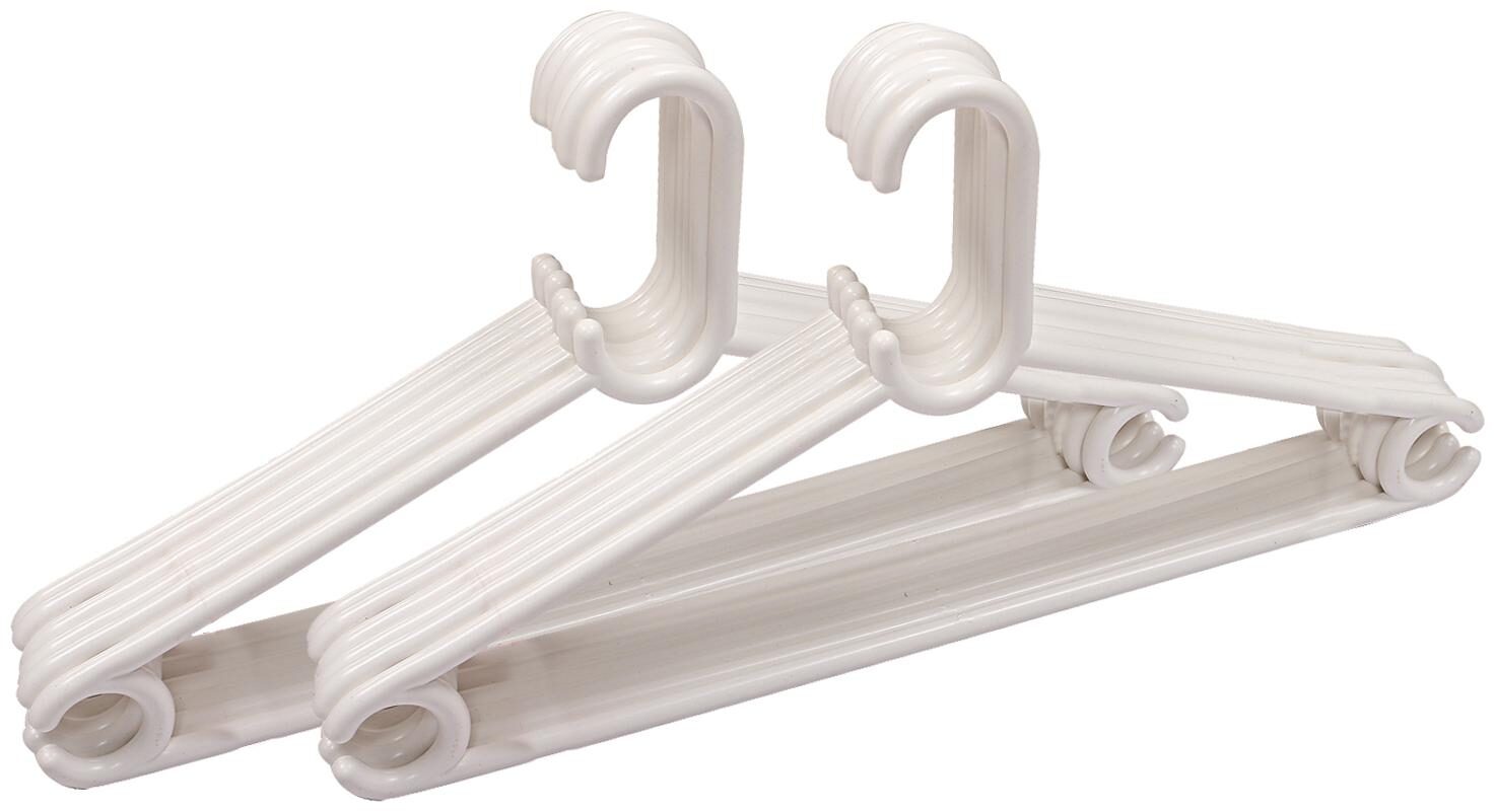 

Kuber Industries Plastic 12 pcs Hanger Set for wardrobe (White) CTHH11048