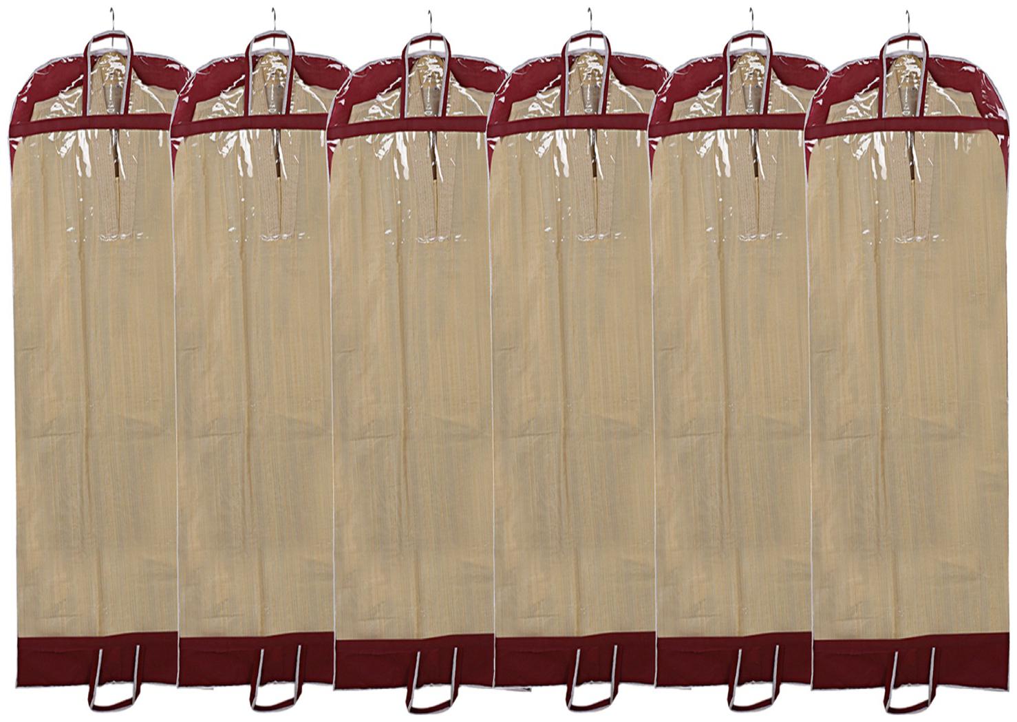 

Kuber Industries Non Woven 6 pcs Long Suit Sherwani Cover (Maroon) - CTHH10817