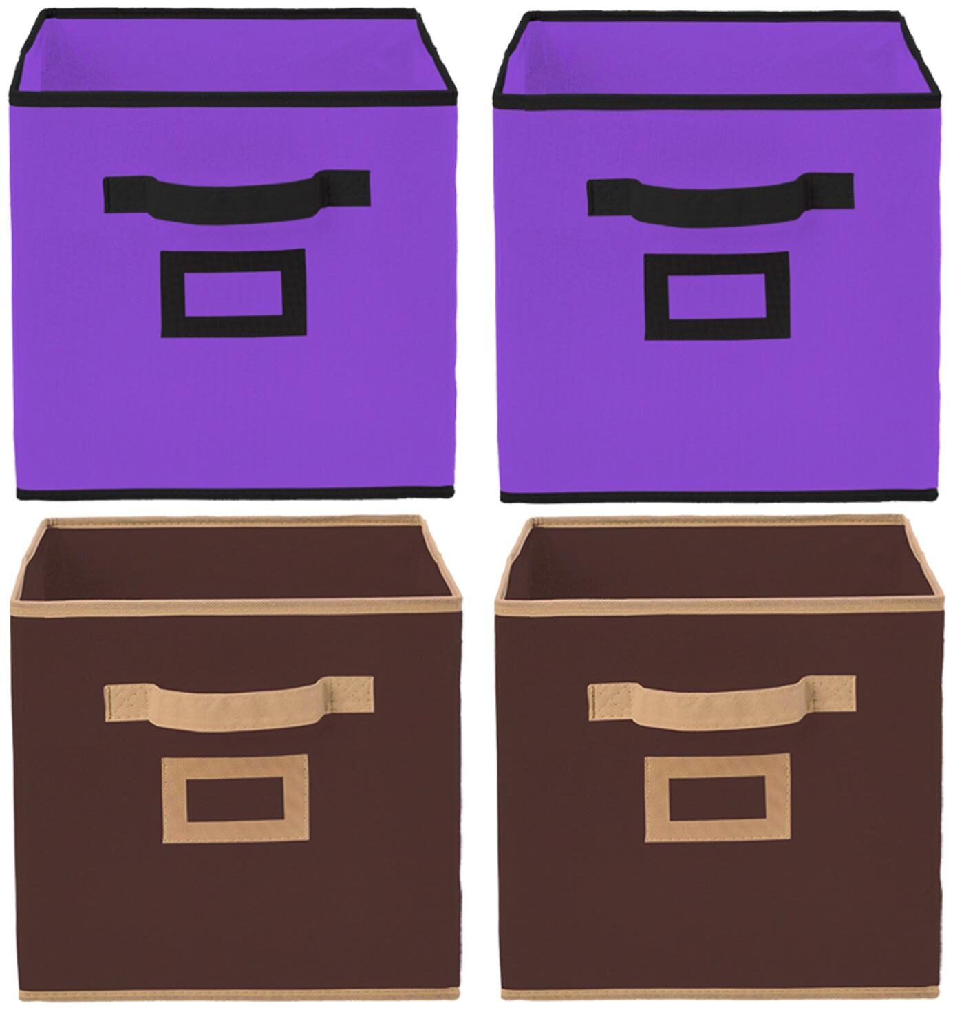 

Kuber Industries Non Woven 4 pcs Large Foldable Storage Organiser Cubes Boxes (Coffee Purple) - CTHH16995