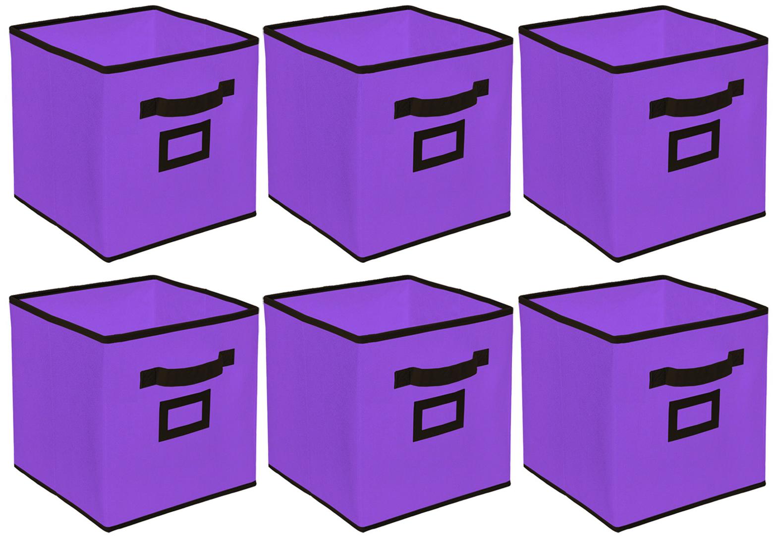 

Kuber Industries Non Woven 6 pcs Large Foldable Storage Organiser Cubes Boxes (Purple) - CTHH16967