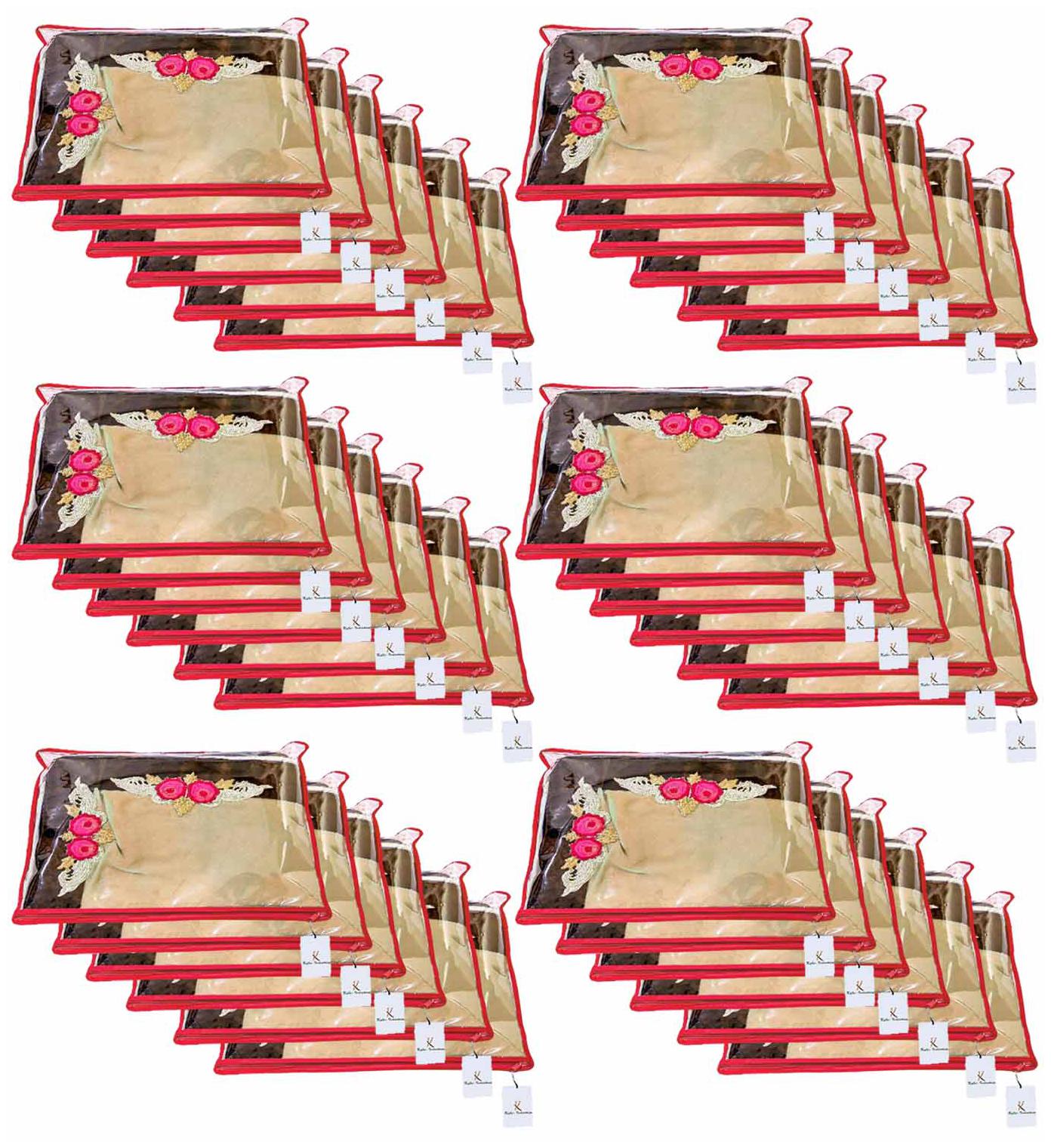 

Kuber Industries Non Woven Single Packing Saree Cover 36 pcs Set (Red) CTHH11669