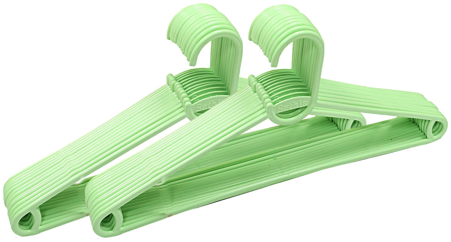 

Kuber Industries Plastic 12 pcs Hanger Set for wardrobe (Green) CTHH19611
