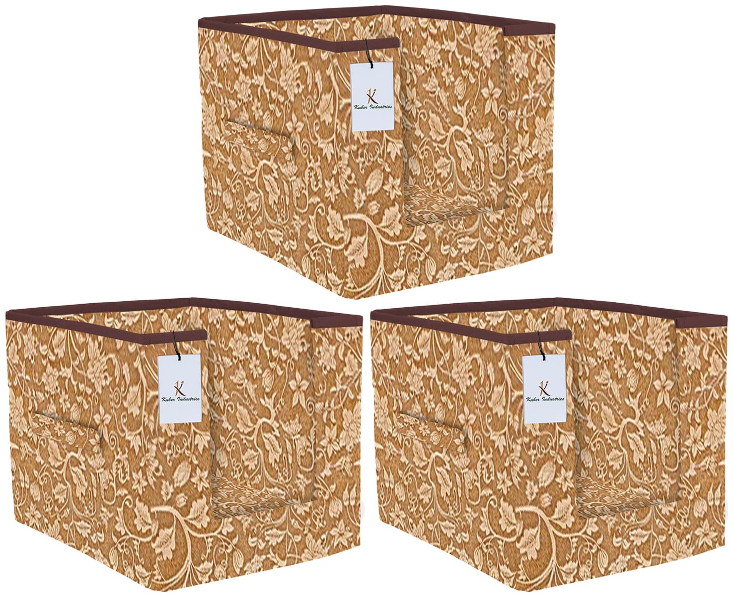 

Kuber Industries Metalic Printed 3 pc Non Woven Shirt Stacker Wardrobe Organizer Set (Beige) - CTHH16608