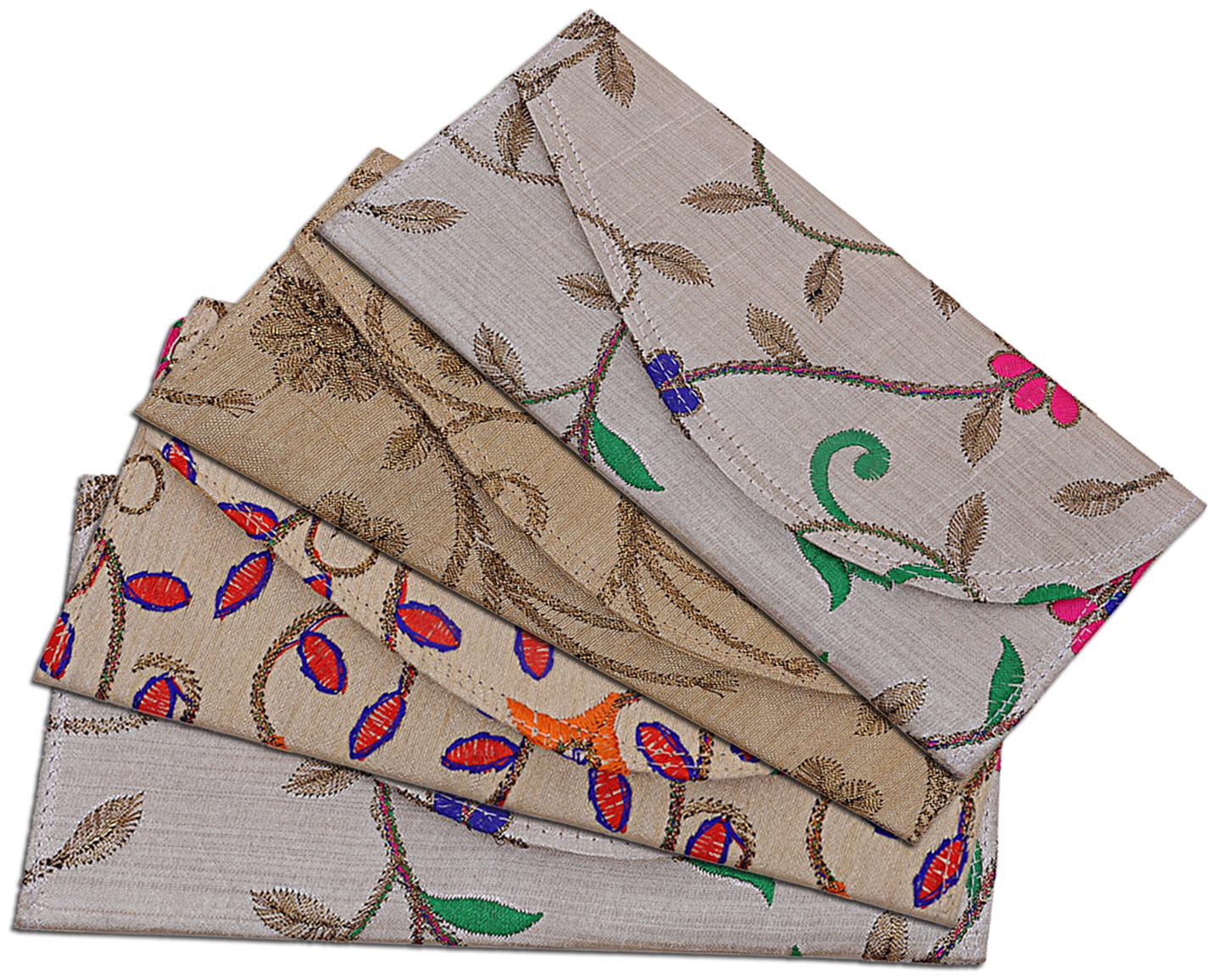 

Kuber Industries Silk 4 pcs Money Envelope for Shagun Wedding (Multi) -CTLTC10539 CTHH12012