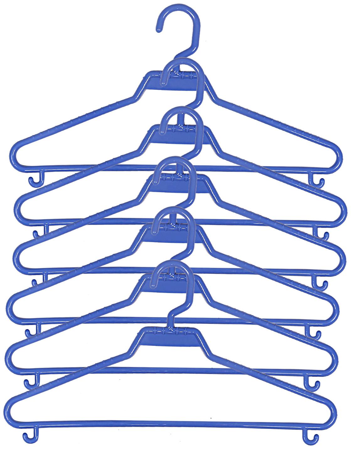 

Kuber Industries Plastic 6 pcs Hanger Set for wardrobe (Blue) CTHH19497