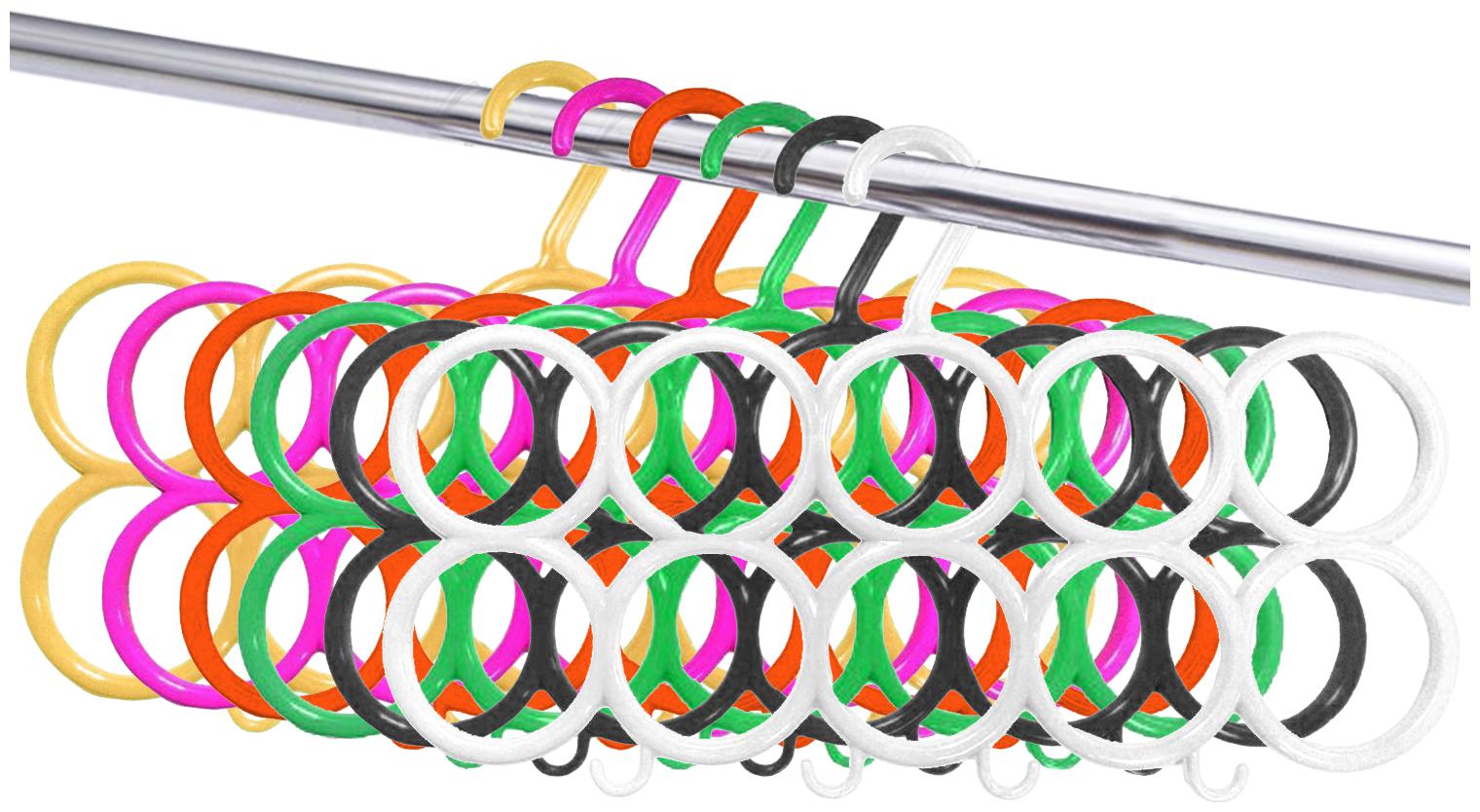

Kuber Industries 10-Circle Plastic 6 Pieces Ring Hanger for Scarf Shawl Tie Belt Closet Accessory Wardrobe Organizer (MultiColor) - CTHH14531