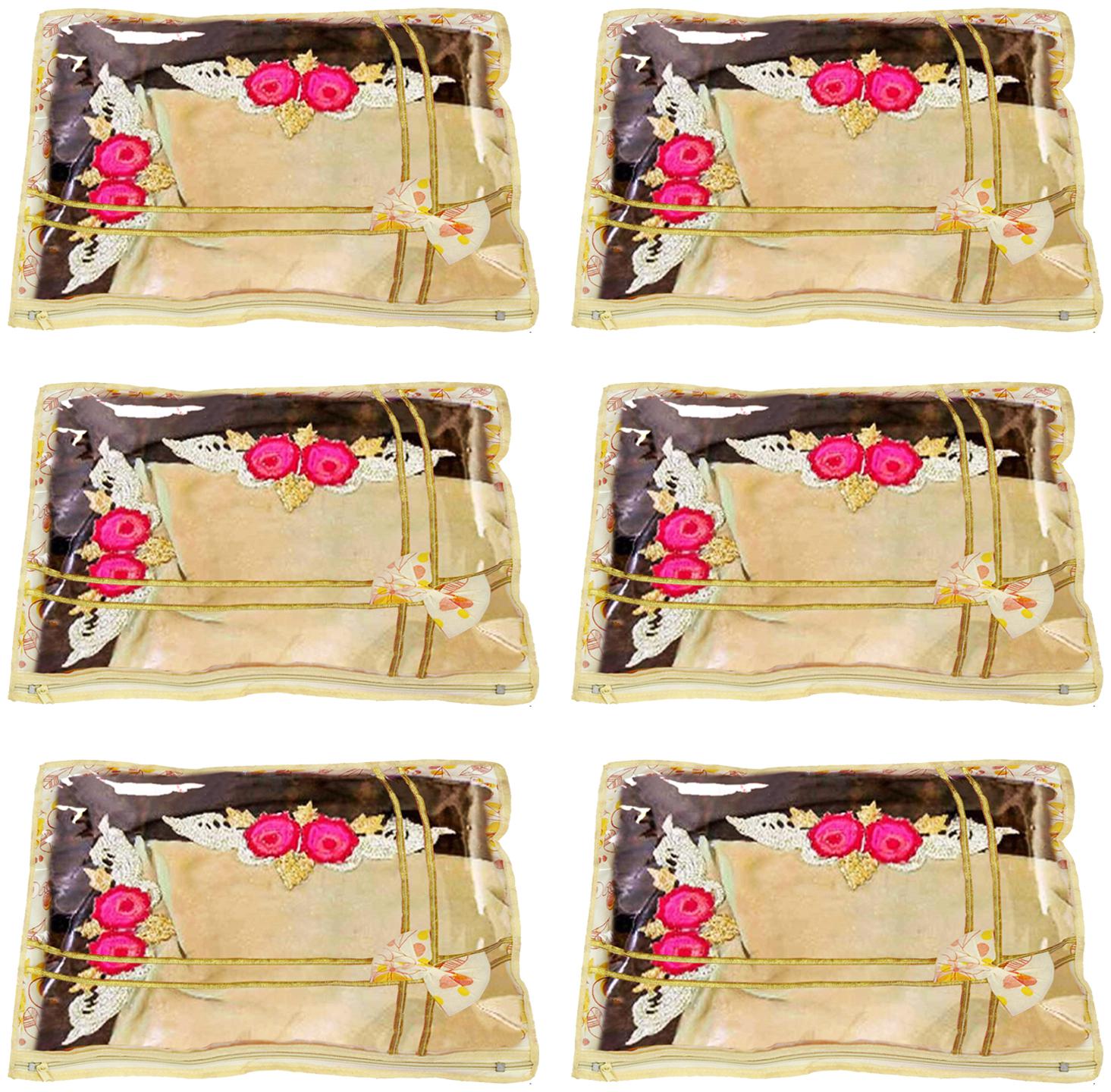 

Kuber Industries Non Woven Red Flower Design Single Packing Saree Cover 6 Pcs Set (Red Ivory) - CTHH14472