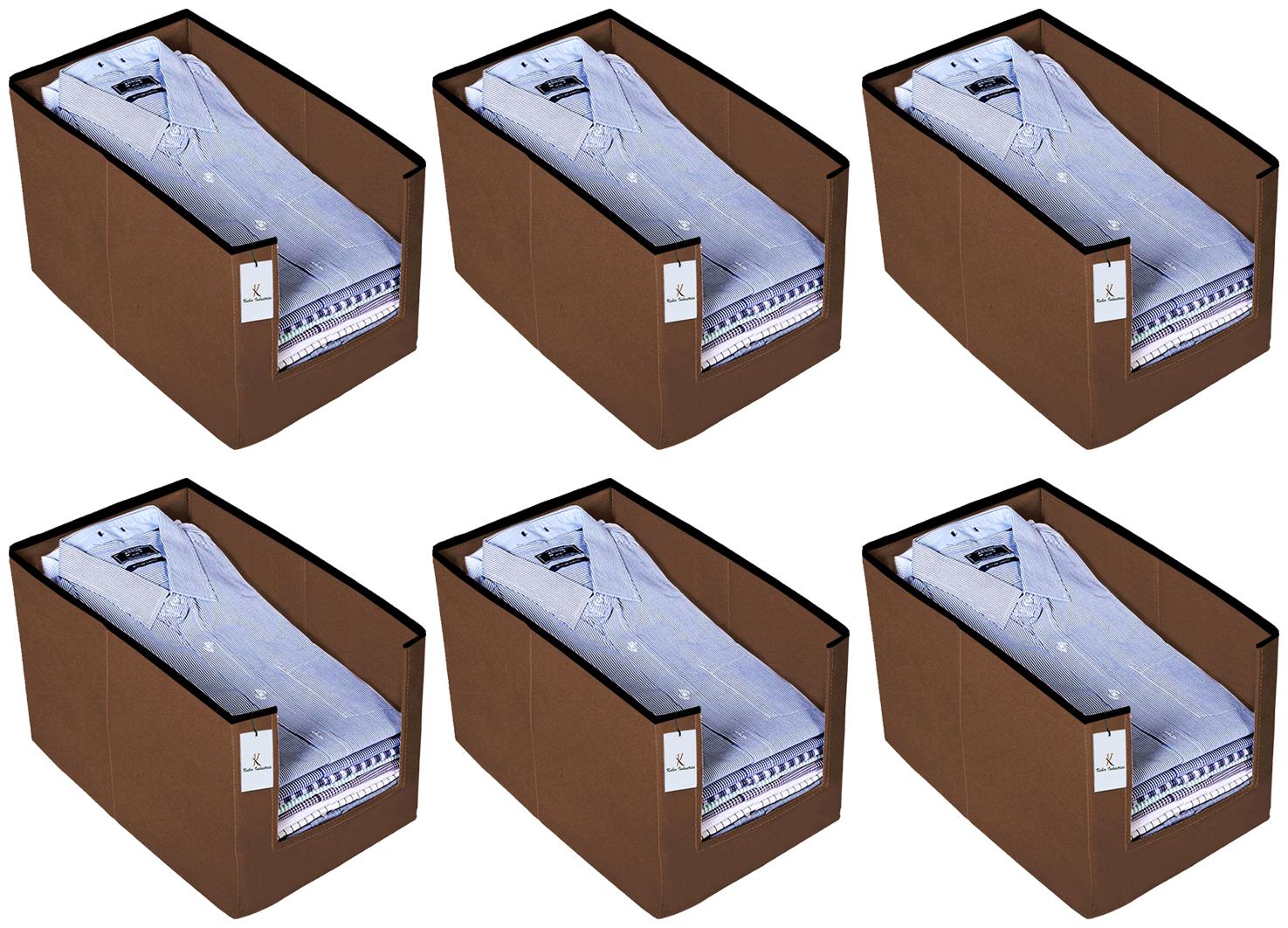 

Kuber Industries 6 Piece Non Woven Shirt Stacker Wardrobe Organizer Set Brown-CTLTC31839 CTHH22547